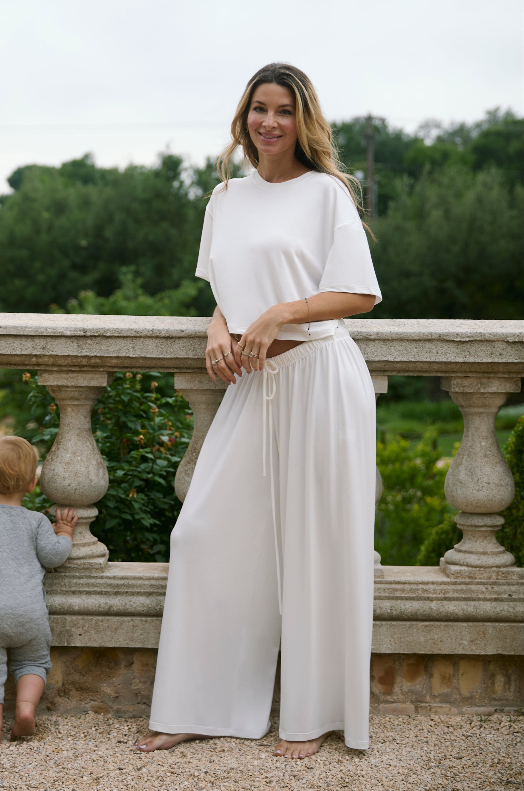 Bumpsuit Maternity The Cloud Short Sleeve Crop Tee in Ivory