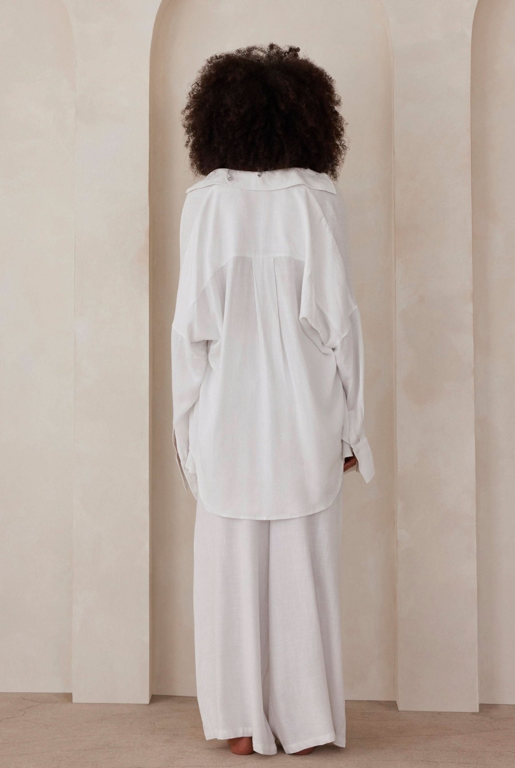 Bumpsuit Maternity Oversized Linen Shirt in White