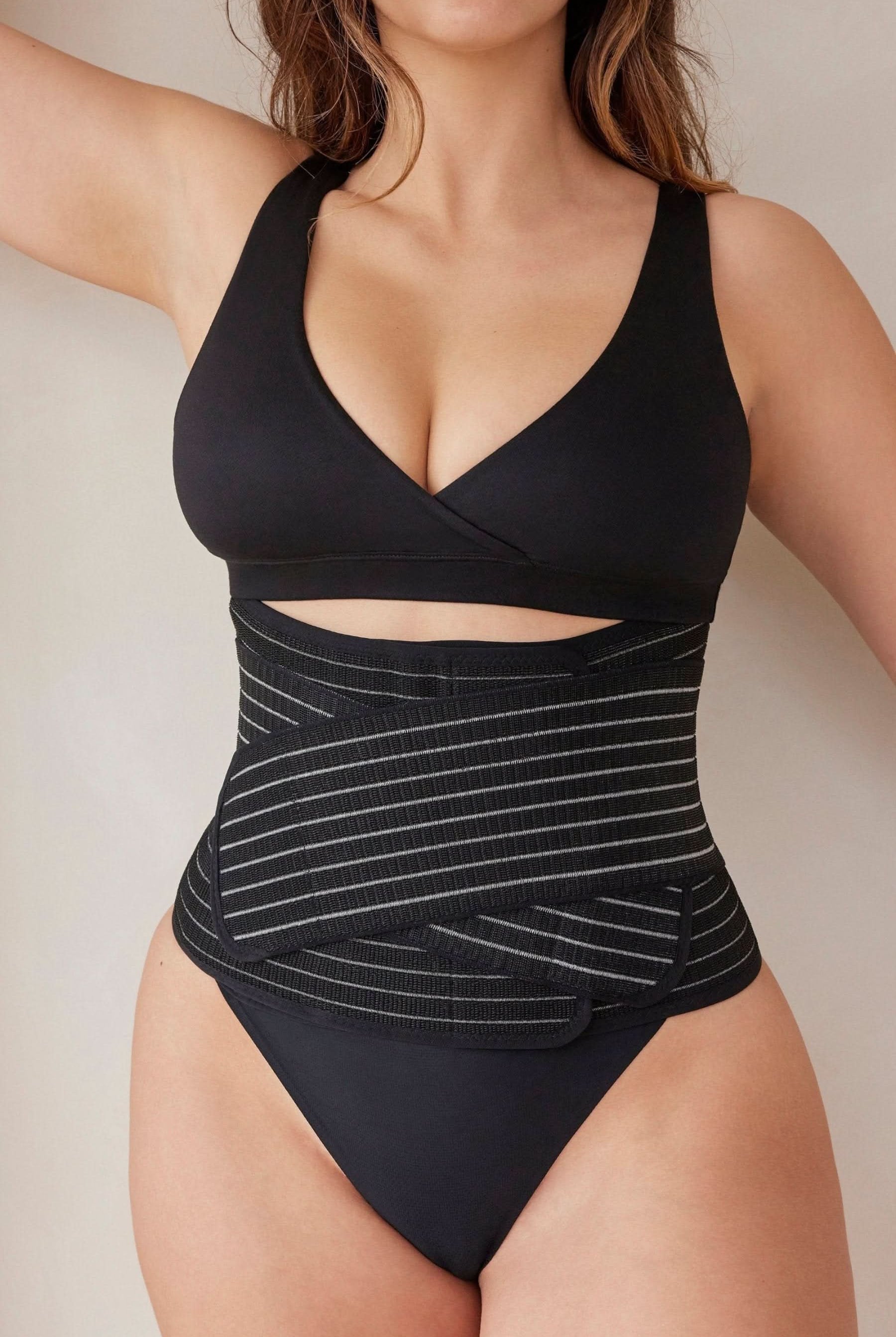 Bumpsuit maternity velcro adjustable waist trainer in black