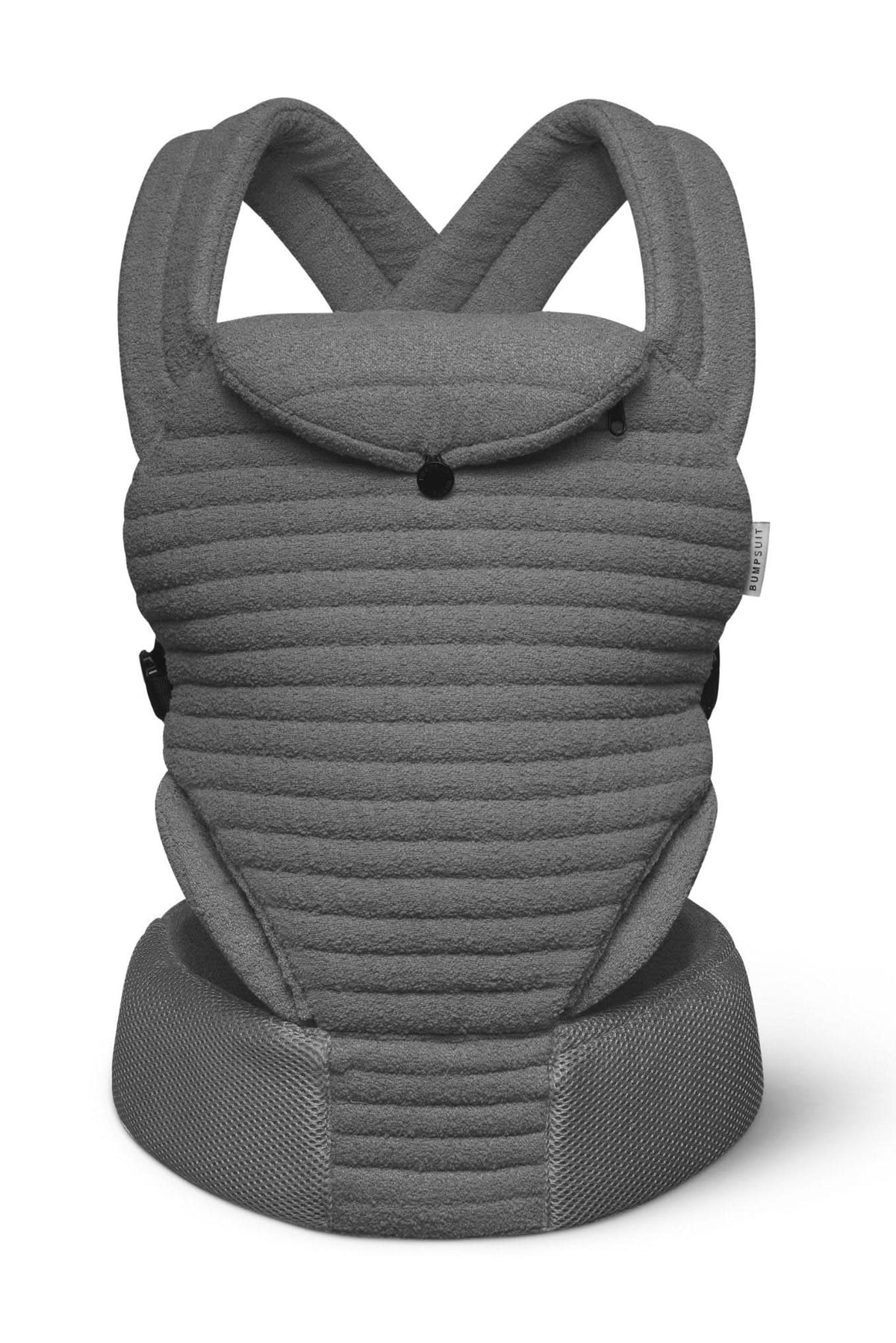 front view of the armadillo baby carrier in slate color