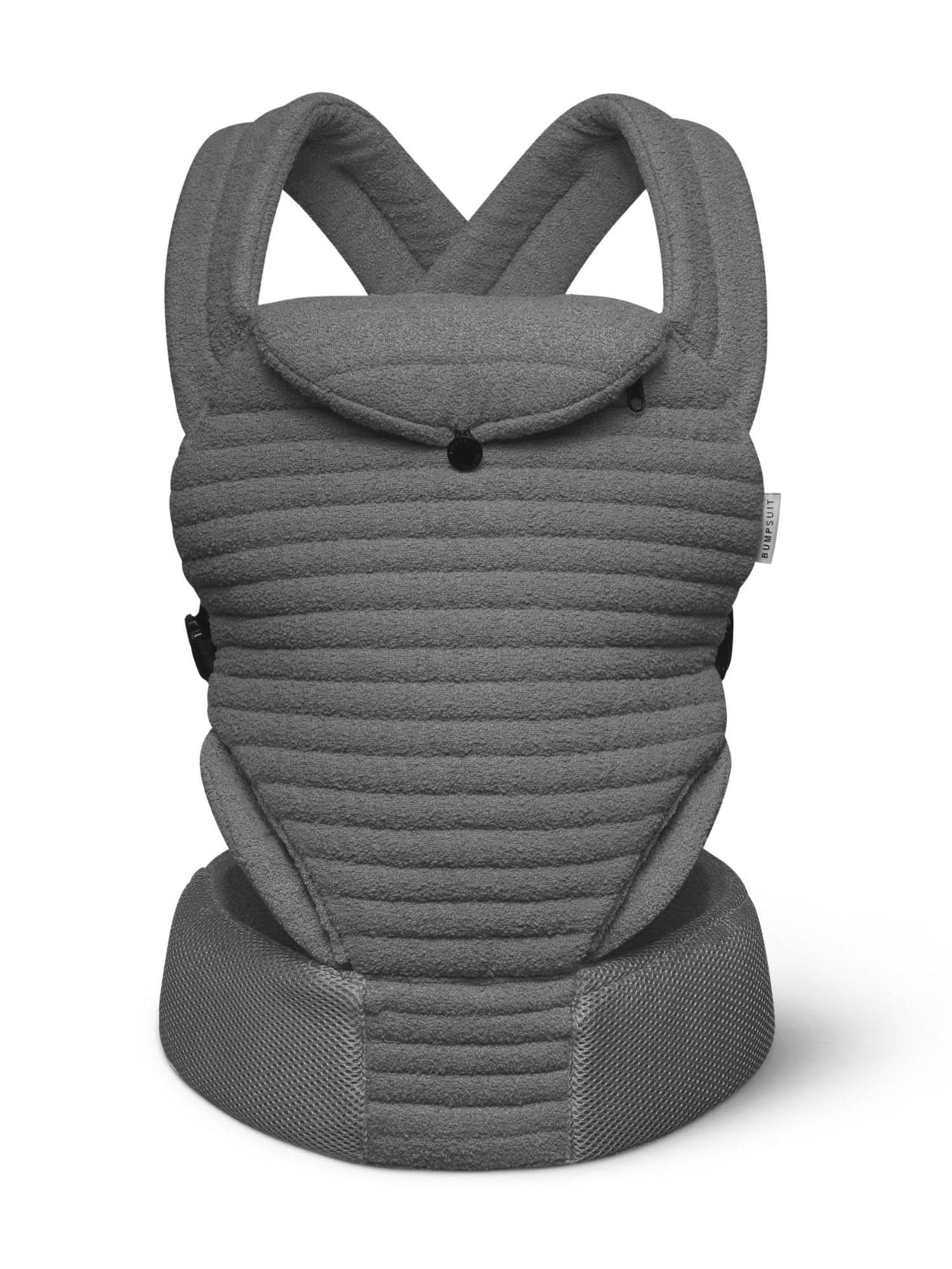 front view of the armadillo baby carrier in slate color
