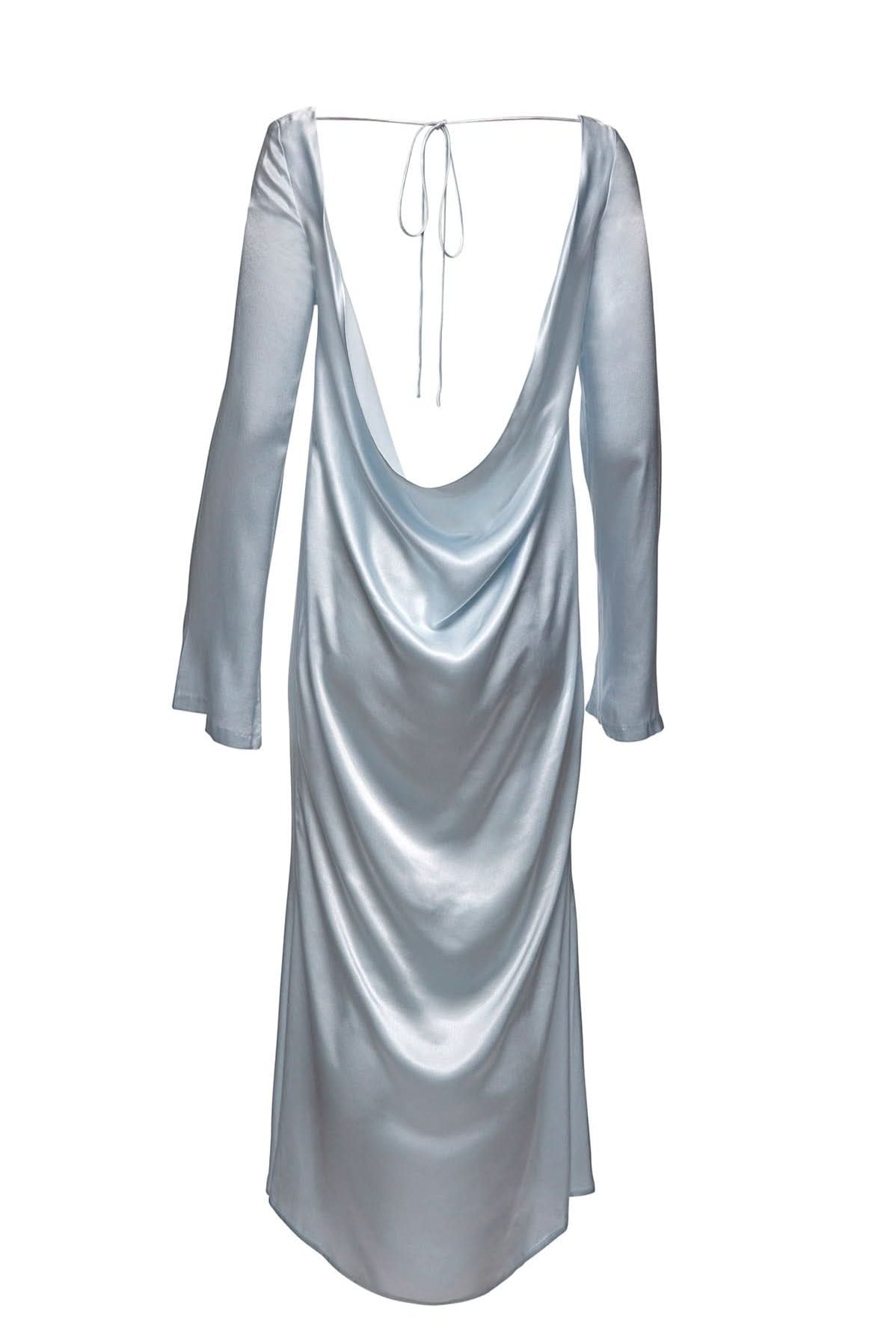 Bumpsuit x Georgia Fowler Backless Bell Sleeve Gown Blue