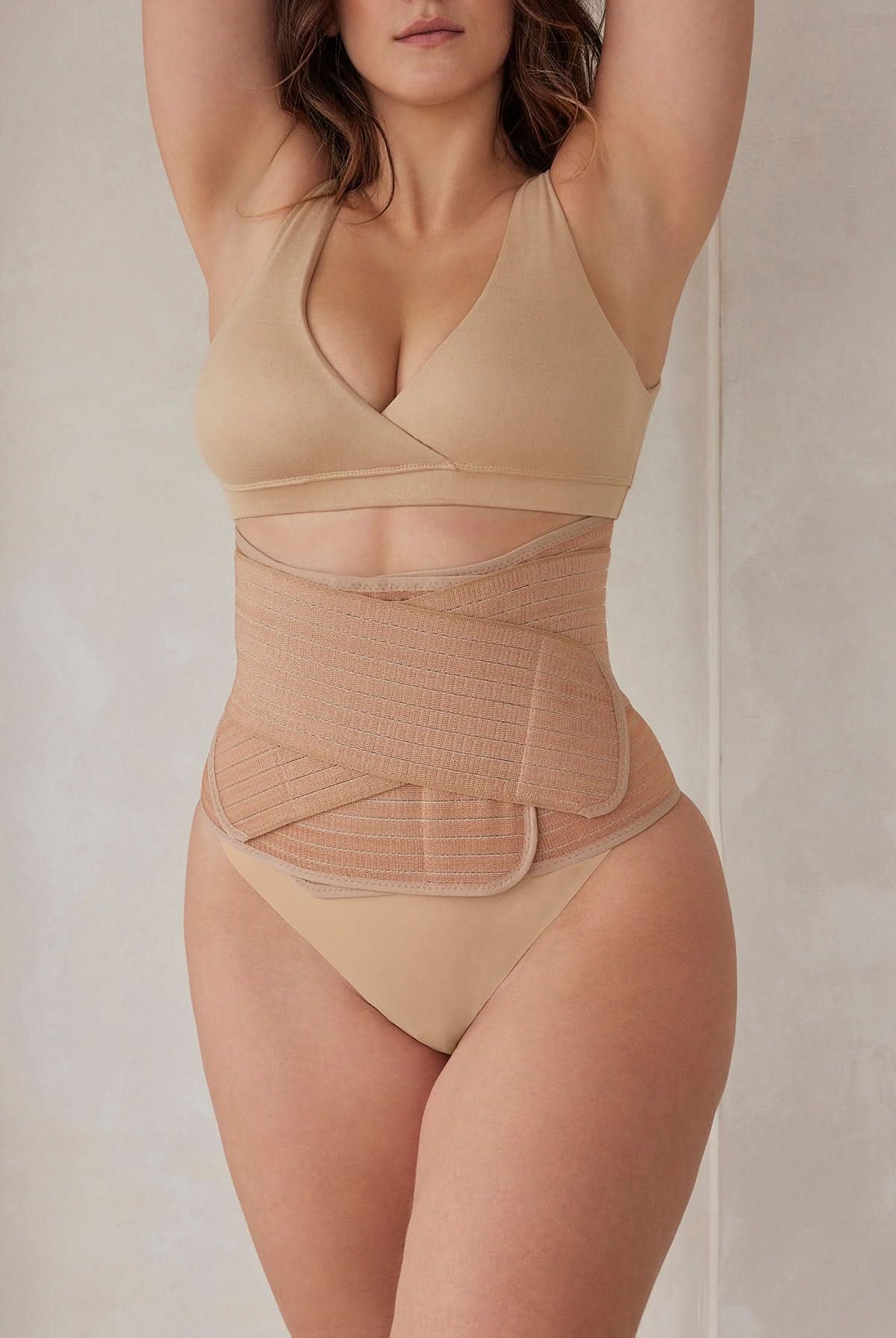 The Bumpsuit Maternity Basic Postpartum Kit Velcro Waist Trainer in Beige