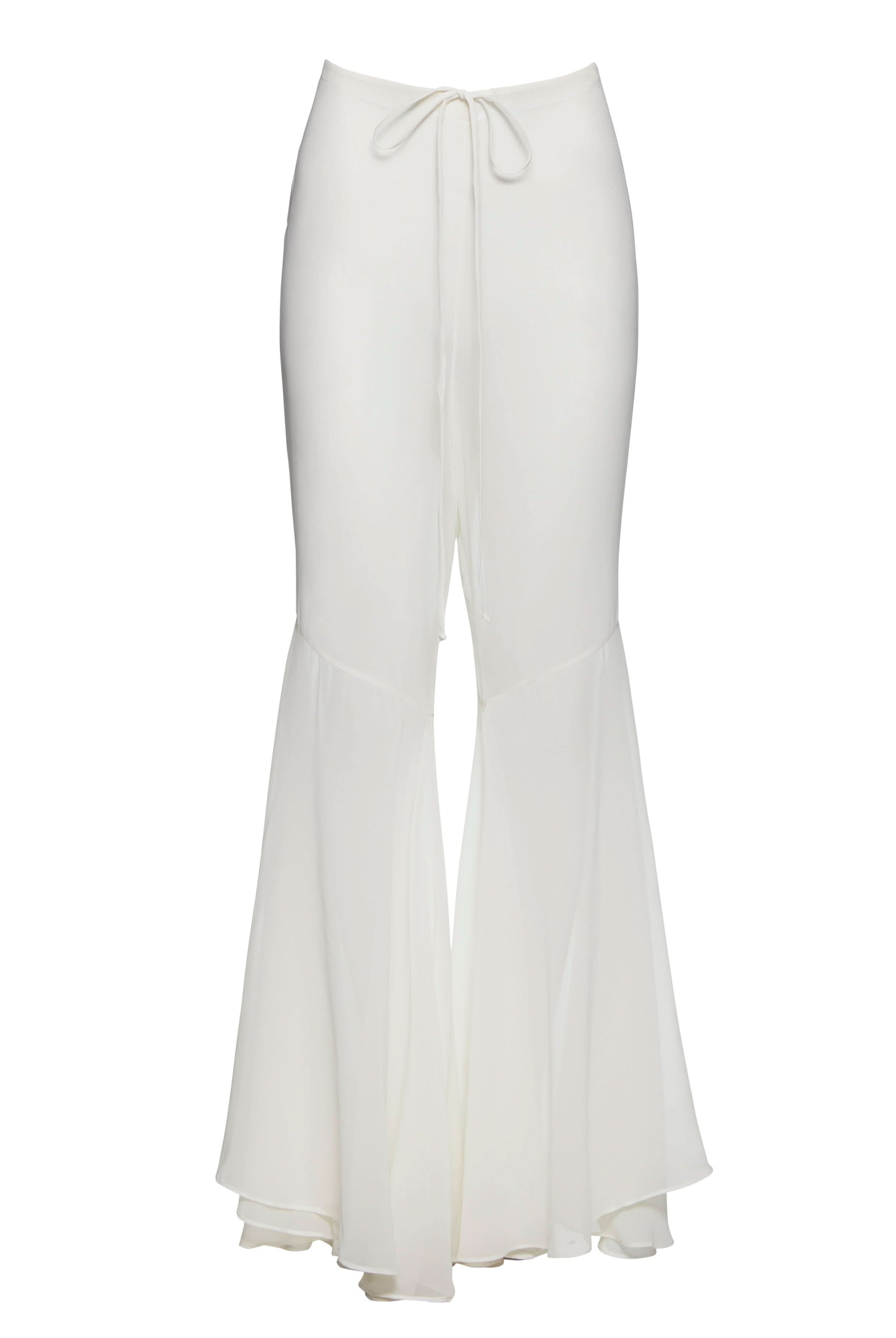 Bumpsuit Maternity Chiffon Flare Pant in Ivory
