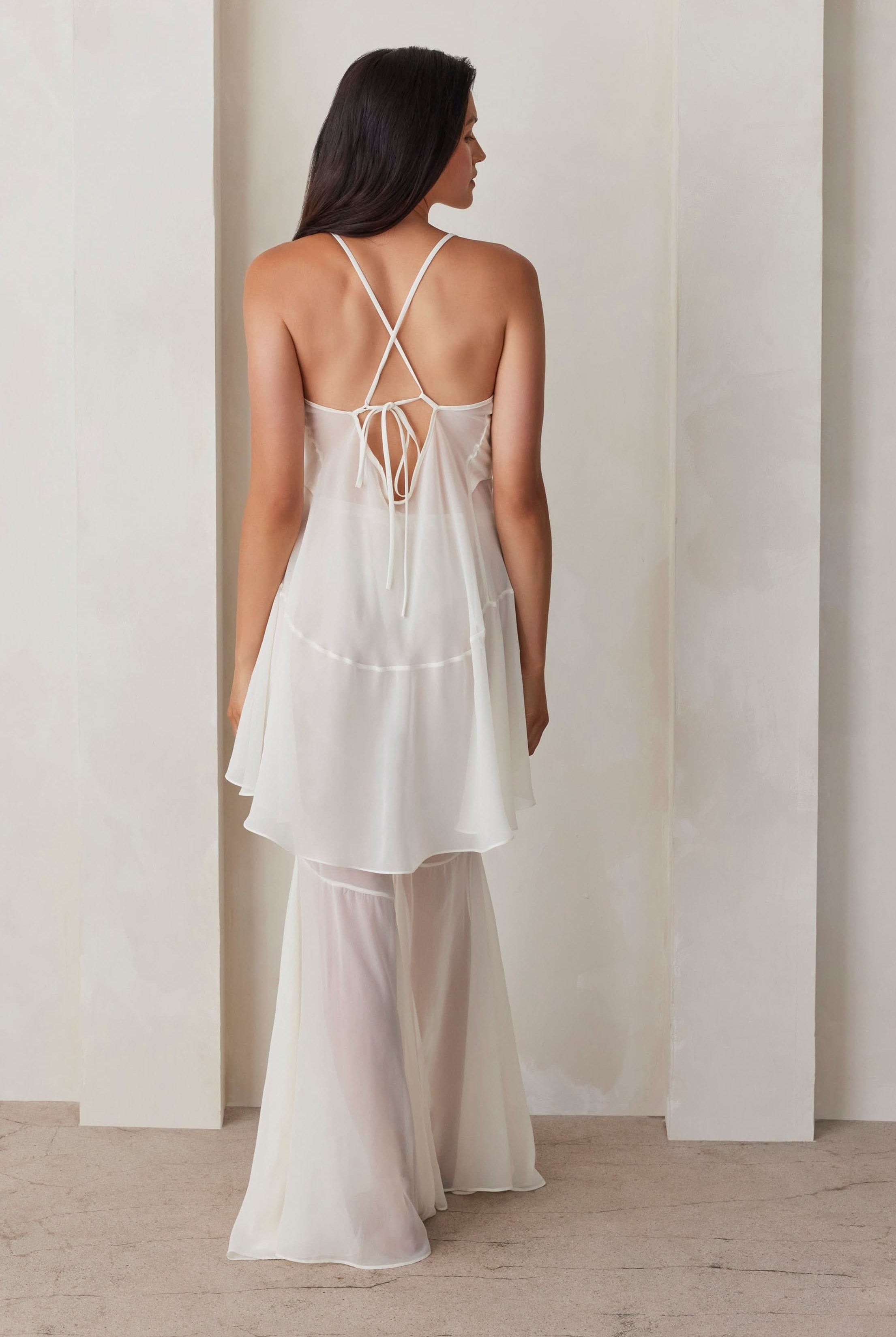 Bumpsuit Maternity Chiffon Flare Pant in Ivory