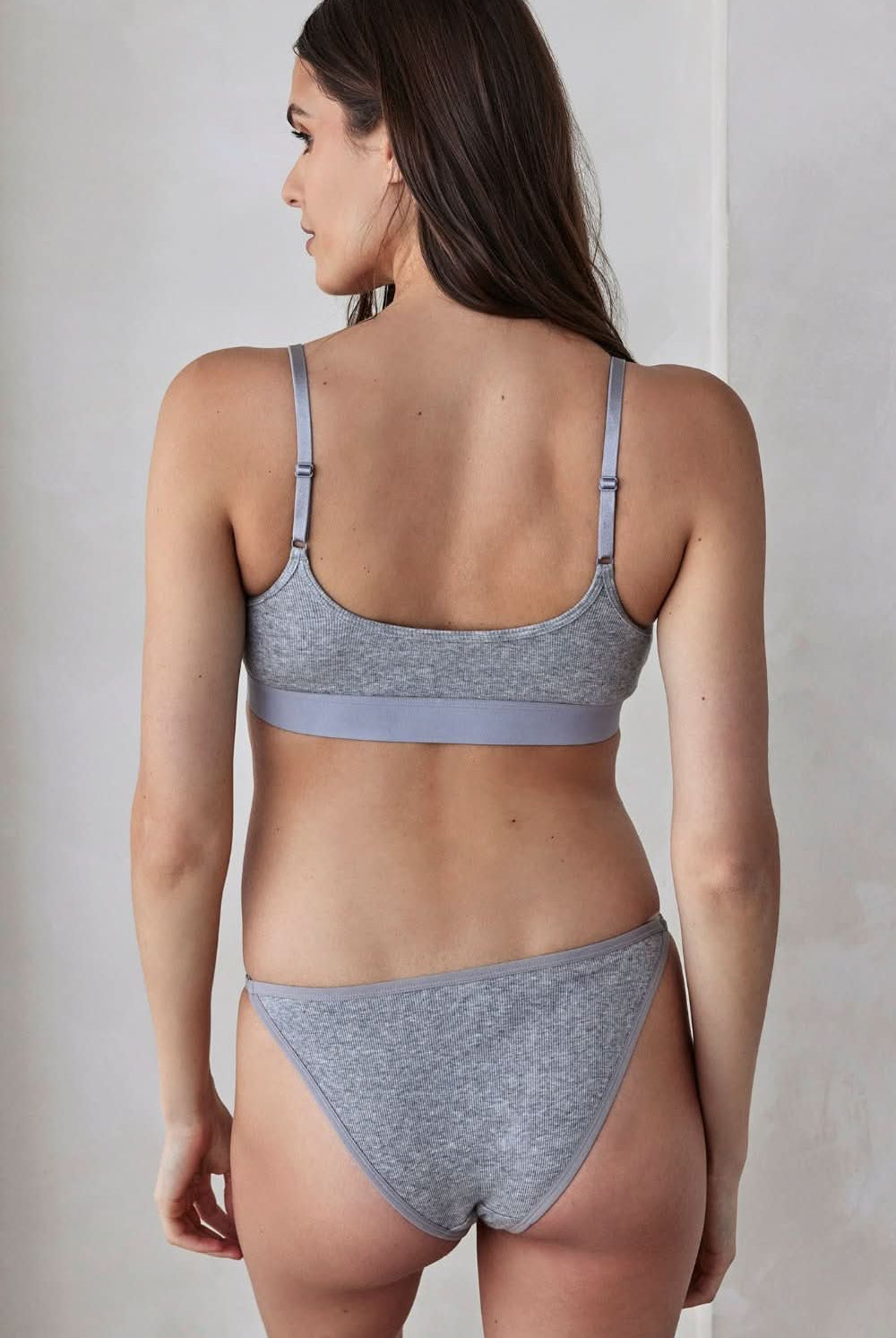 Bumpsuit Maternity Cotton Rib Bralette in Heather Grey