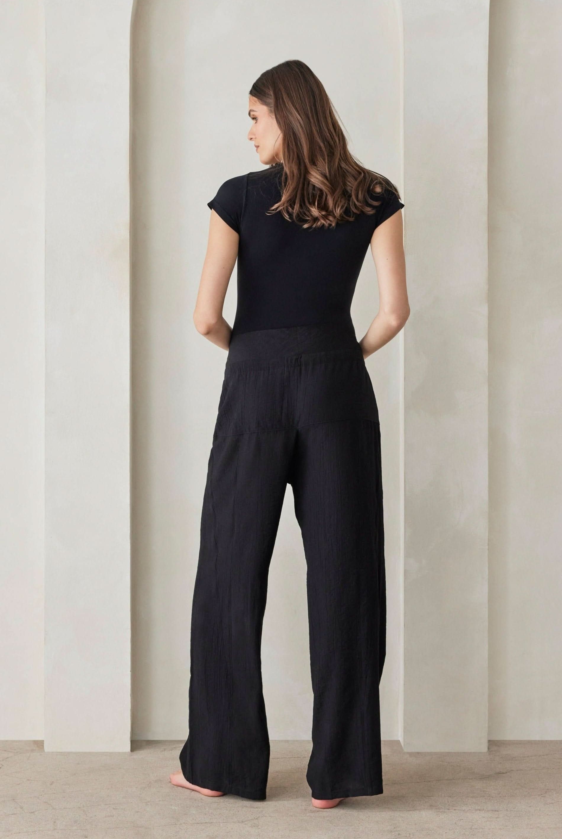 Bumpsuit Maternity Fashion Collection The Fisherman Pant in Black Gauze