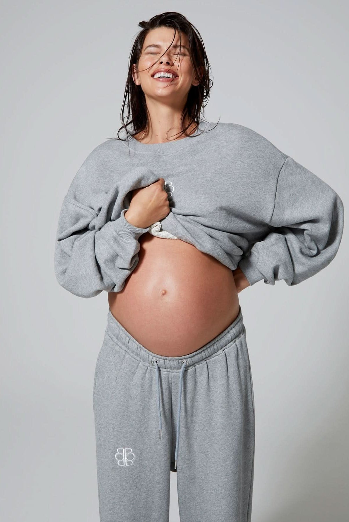 bumpsuit maternity the classic terry sweatpant in heather grey