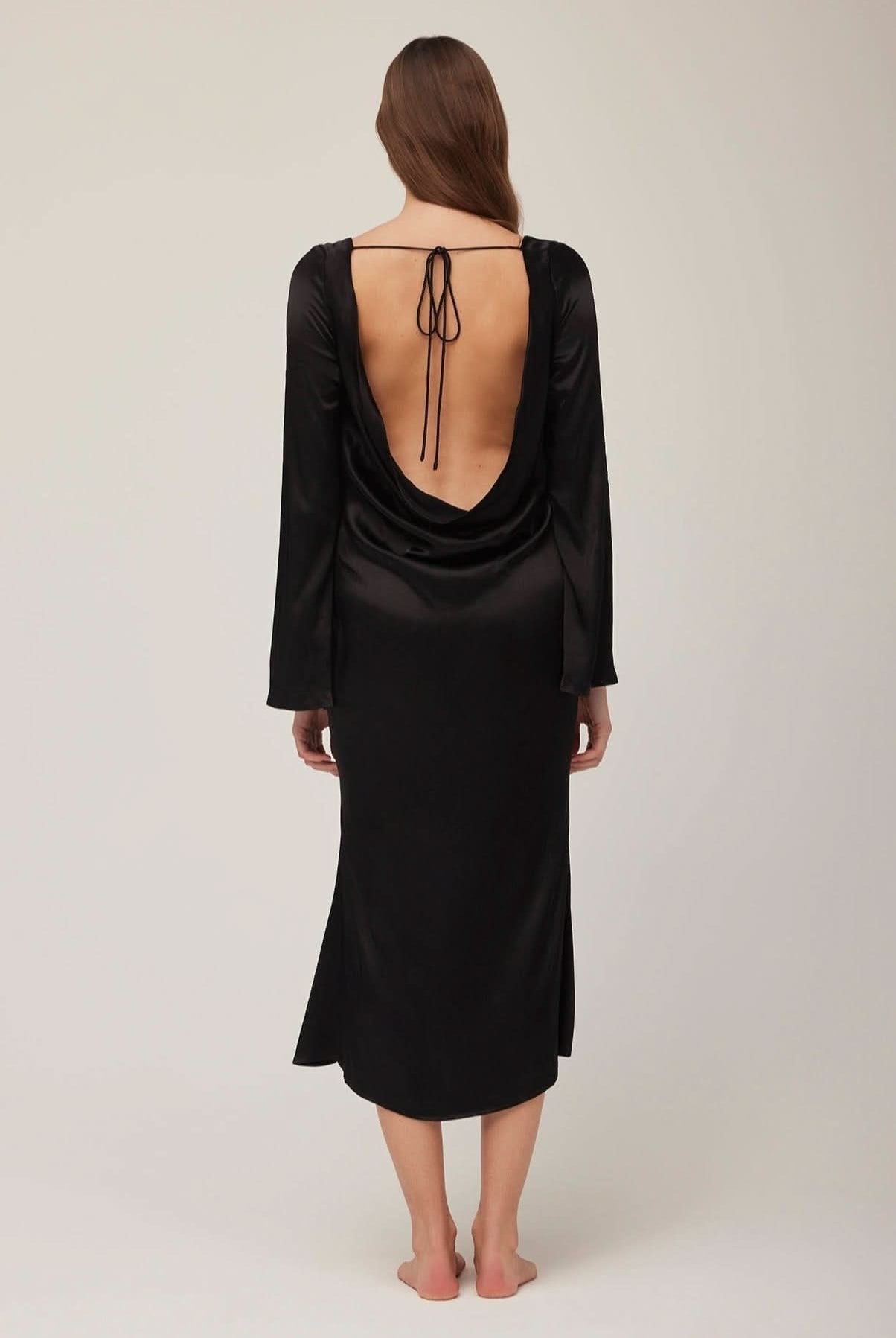 Bumpsuit x Georgia Fowler Vacation Collection The Backless Bell Sleeve Gown Black