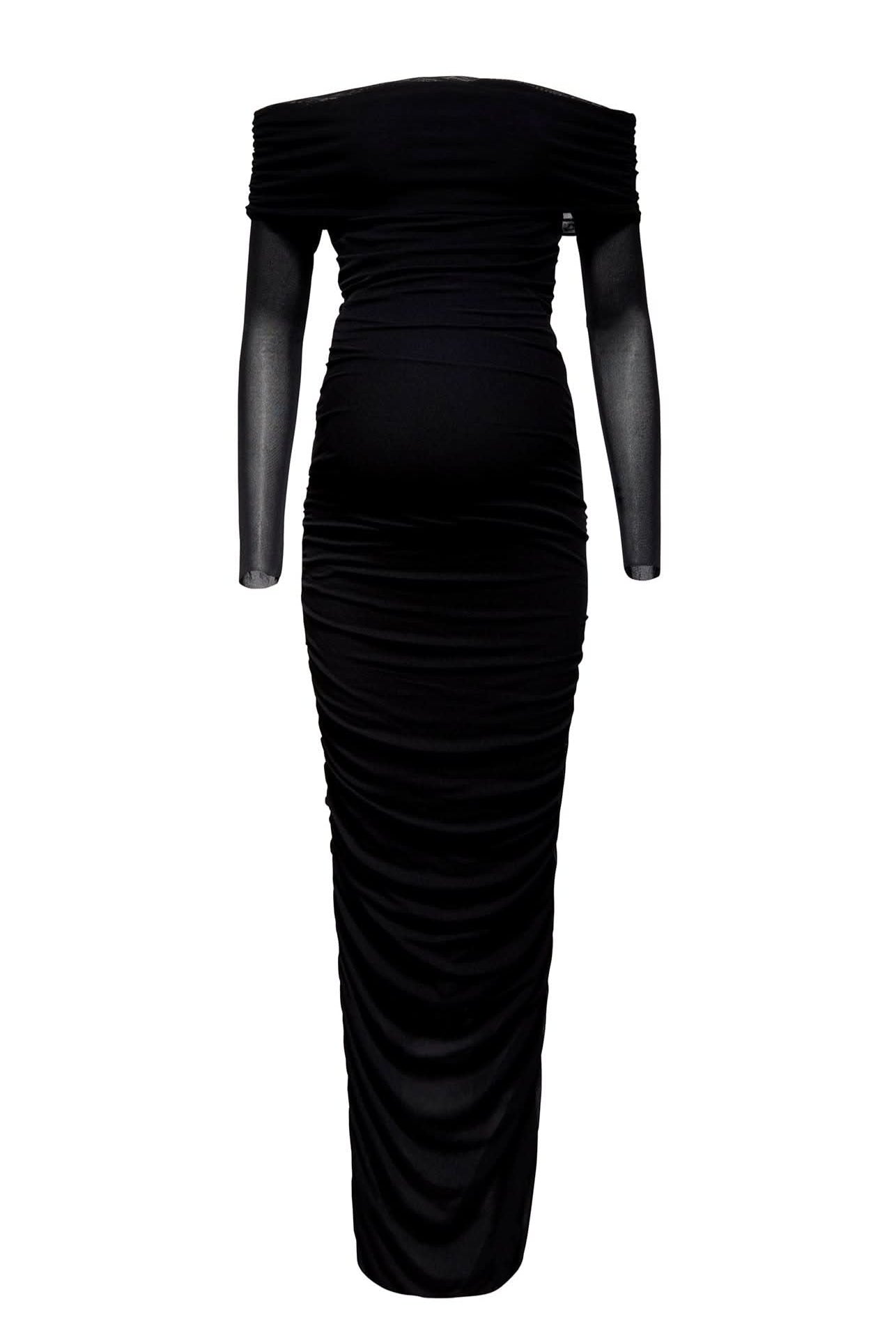 bumpsuit maternity the Off The Shoulder Maternity Soft Mesh Dress in Black