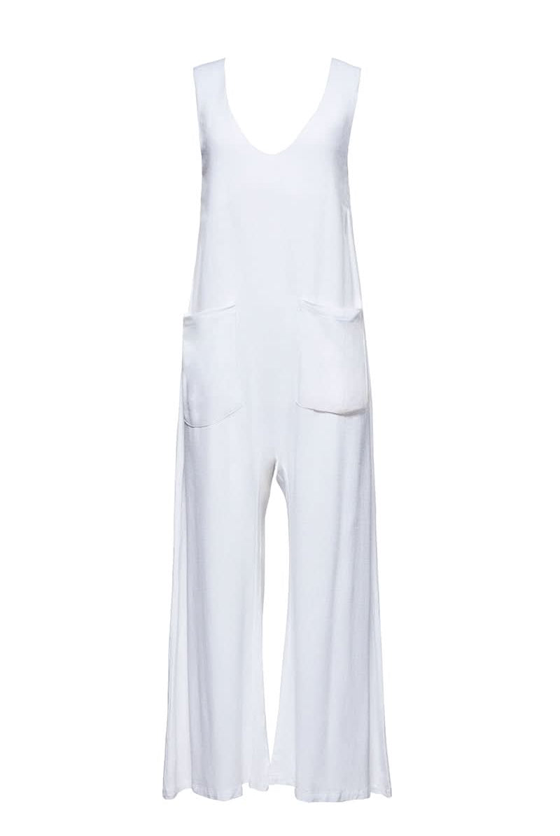 Bumpsuit maternity oversized linen jumpsuit in white