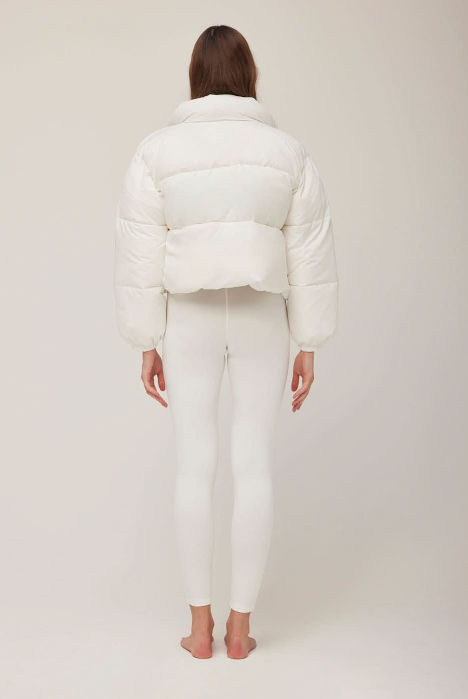 Bumpsuit Maternity Cropped Puffer Jacket in Snow