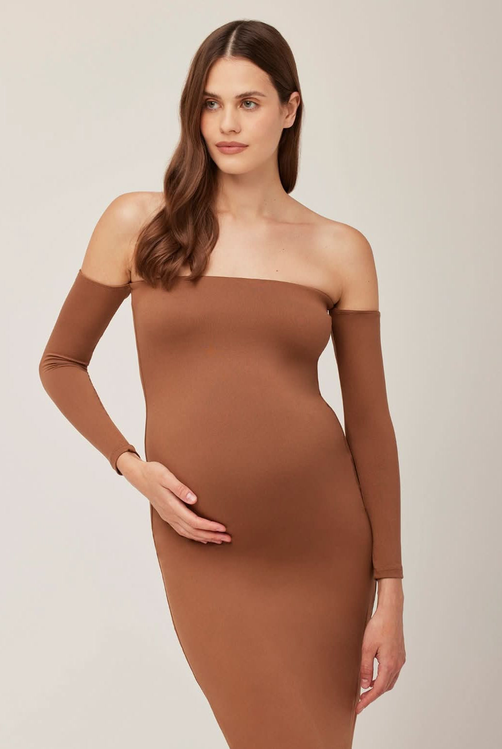 the angelina maxi dress in mocha