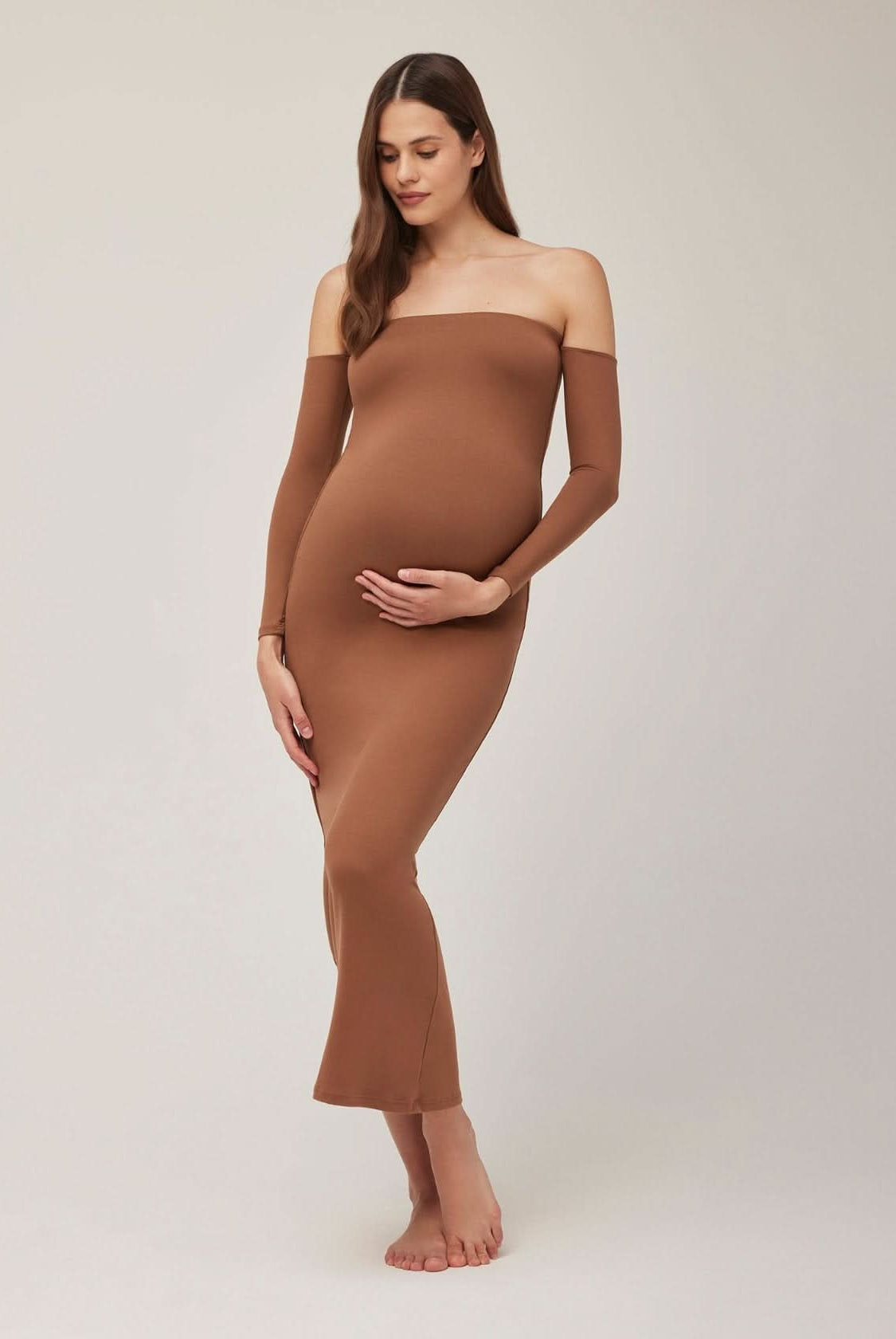 the angelina maxi dress in mocha
