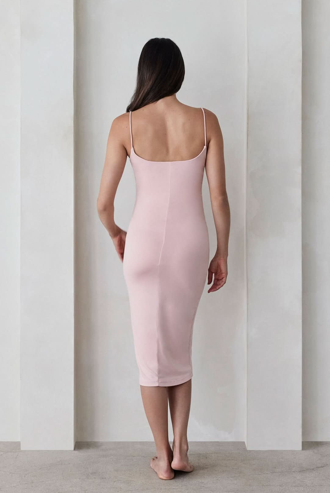 Bumpsuit Maternity The Brigitte Midi Dress in Dusty Pink