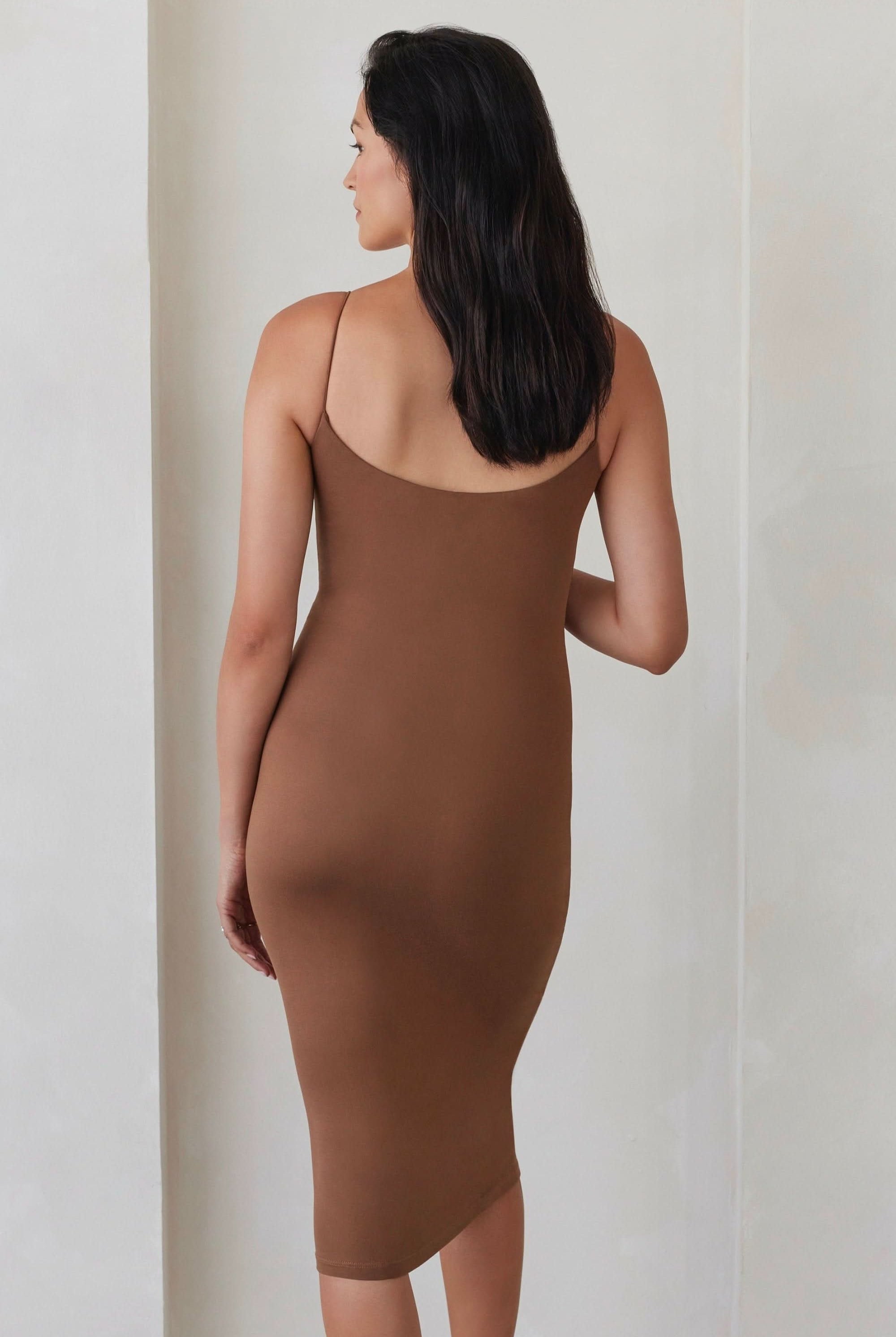 Bumpsuit Maternity The Brigitte Midi Dress in Mocha