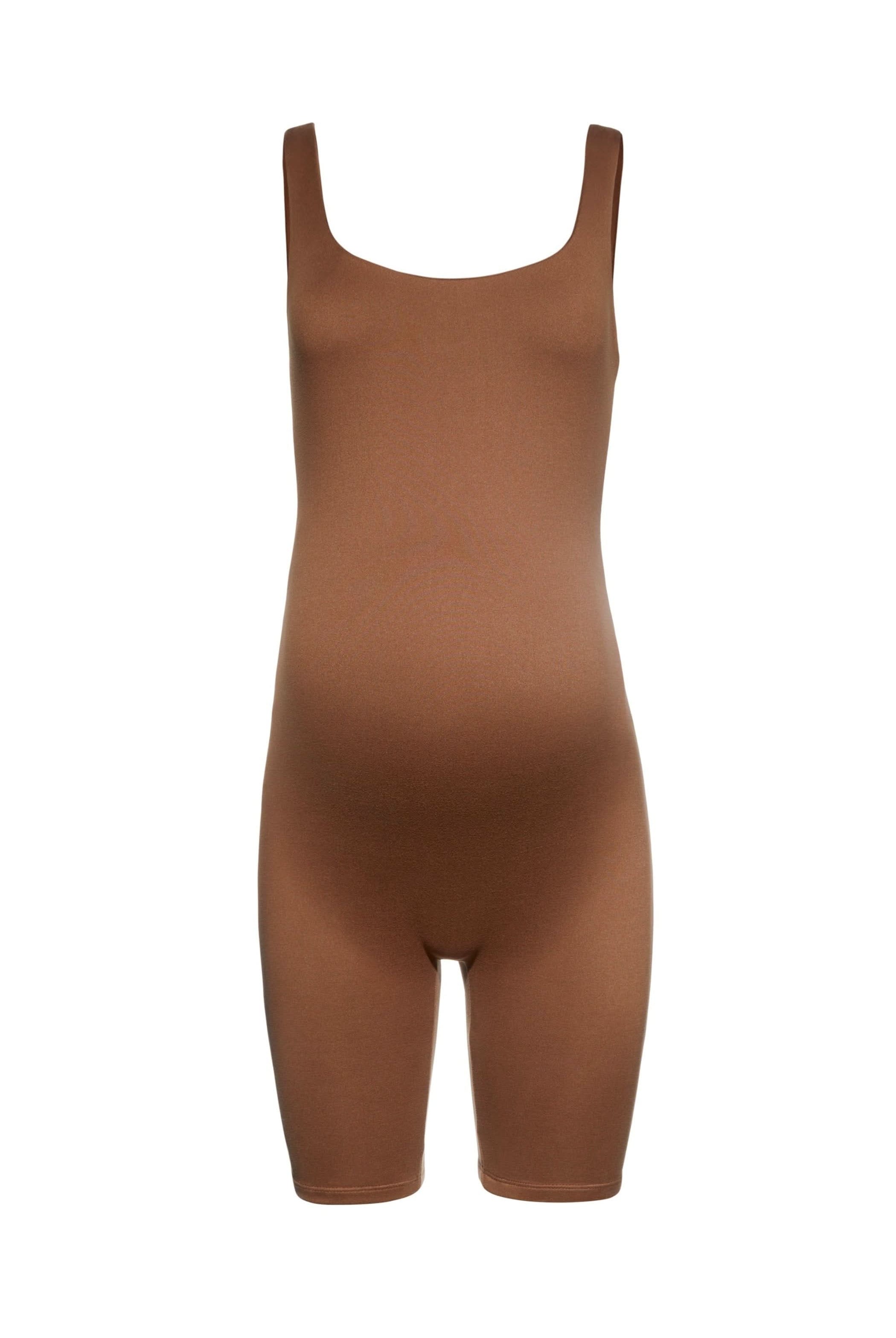 Bumpsuit Maternity The Cindy Sleeveless Romper Jumpsuit in Mocha
