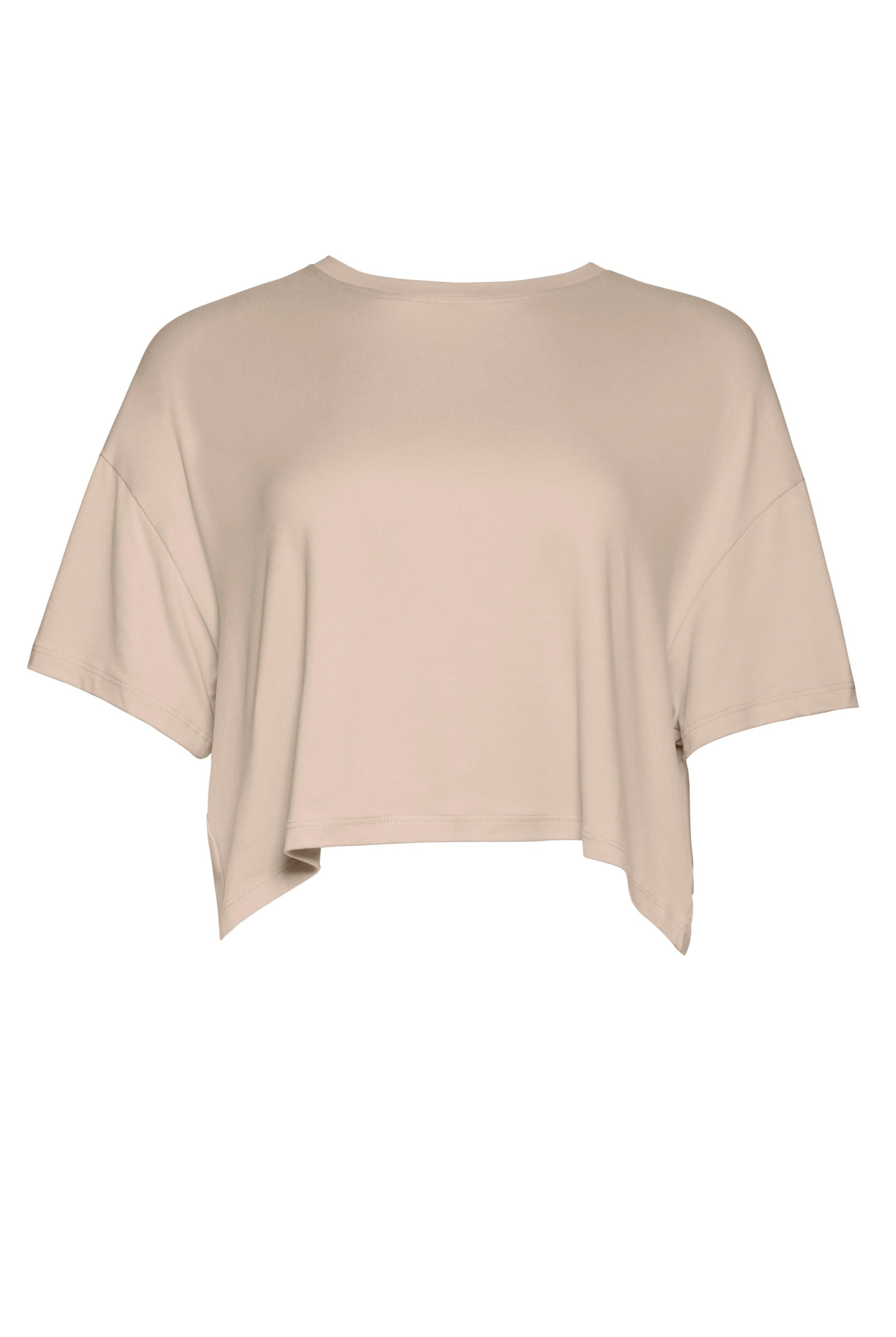 Bumpsuit Maternity The Cloud Short Sleeve Crop Tee in Oat