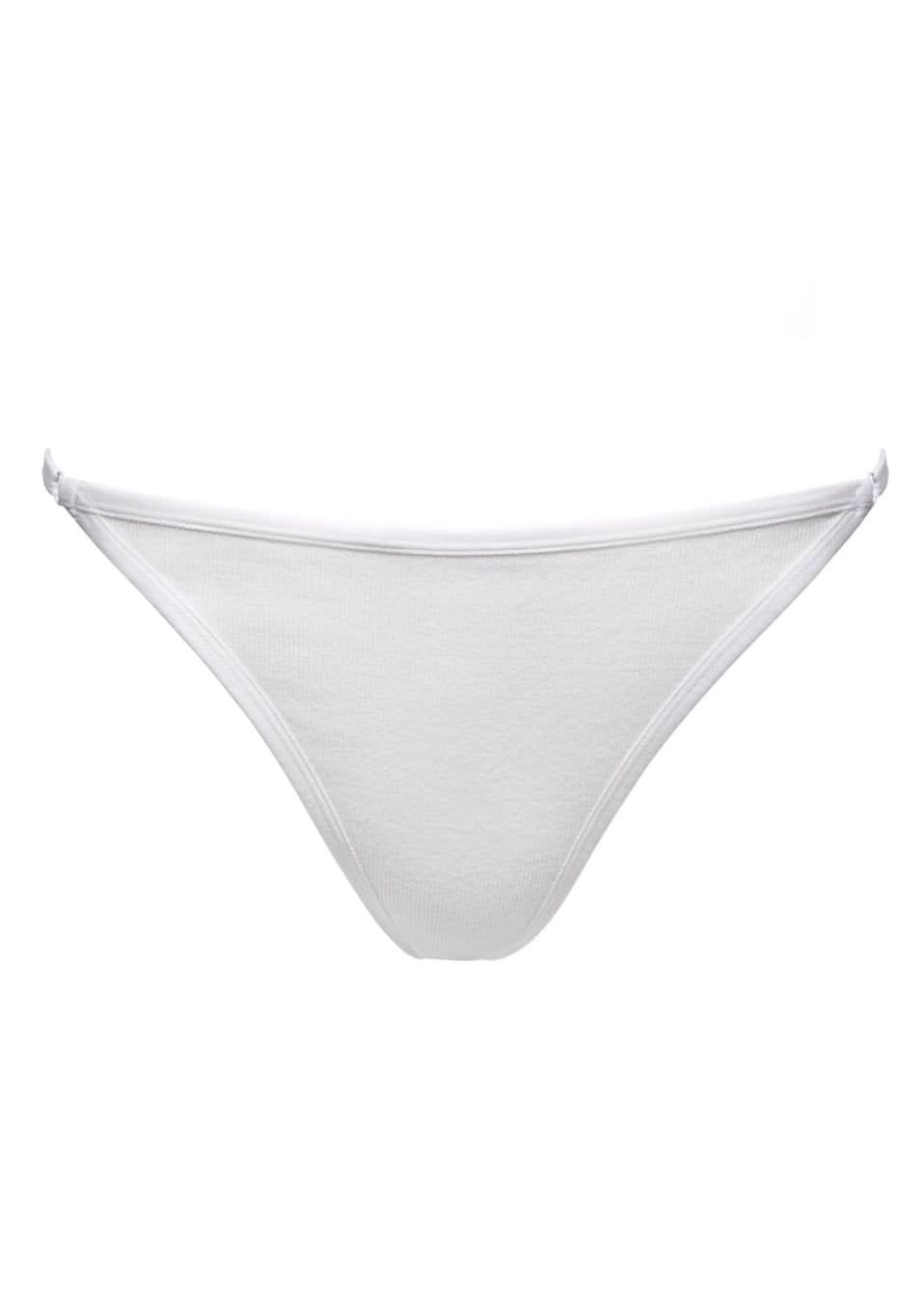 White cotton rib adjustable brief on a white background