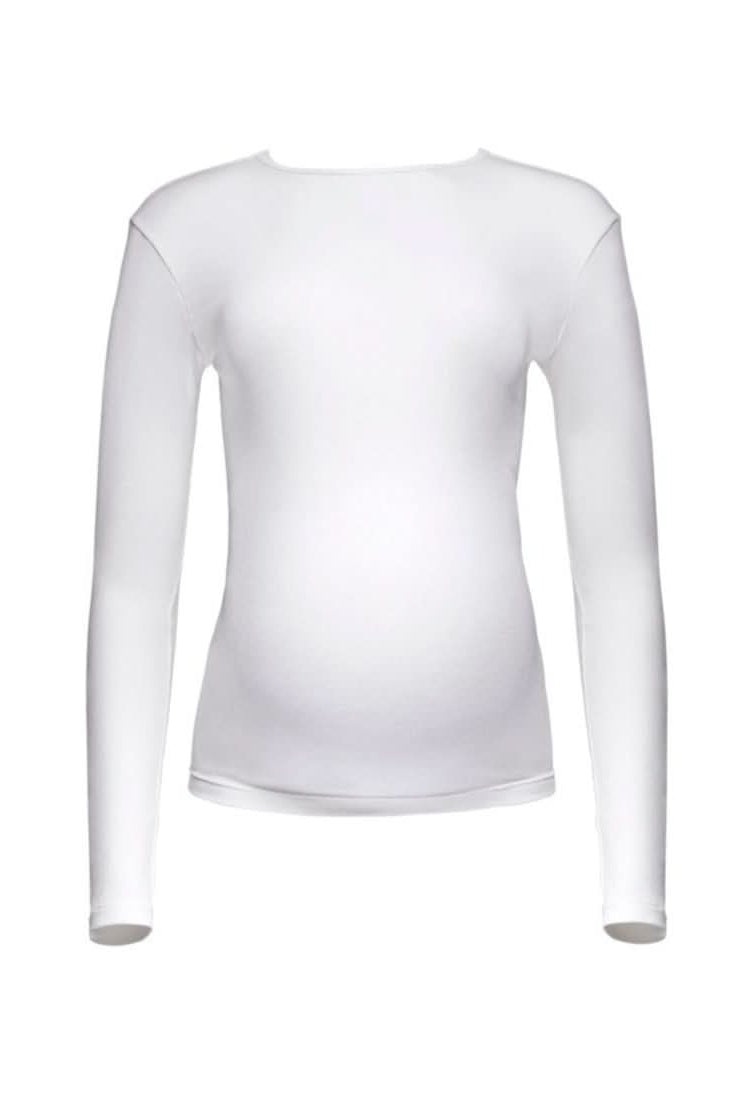 Bumpsuit Maternity the cotton rib long sleeve tee in ivory ghost mannequin