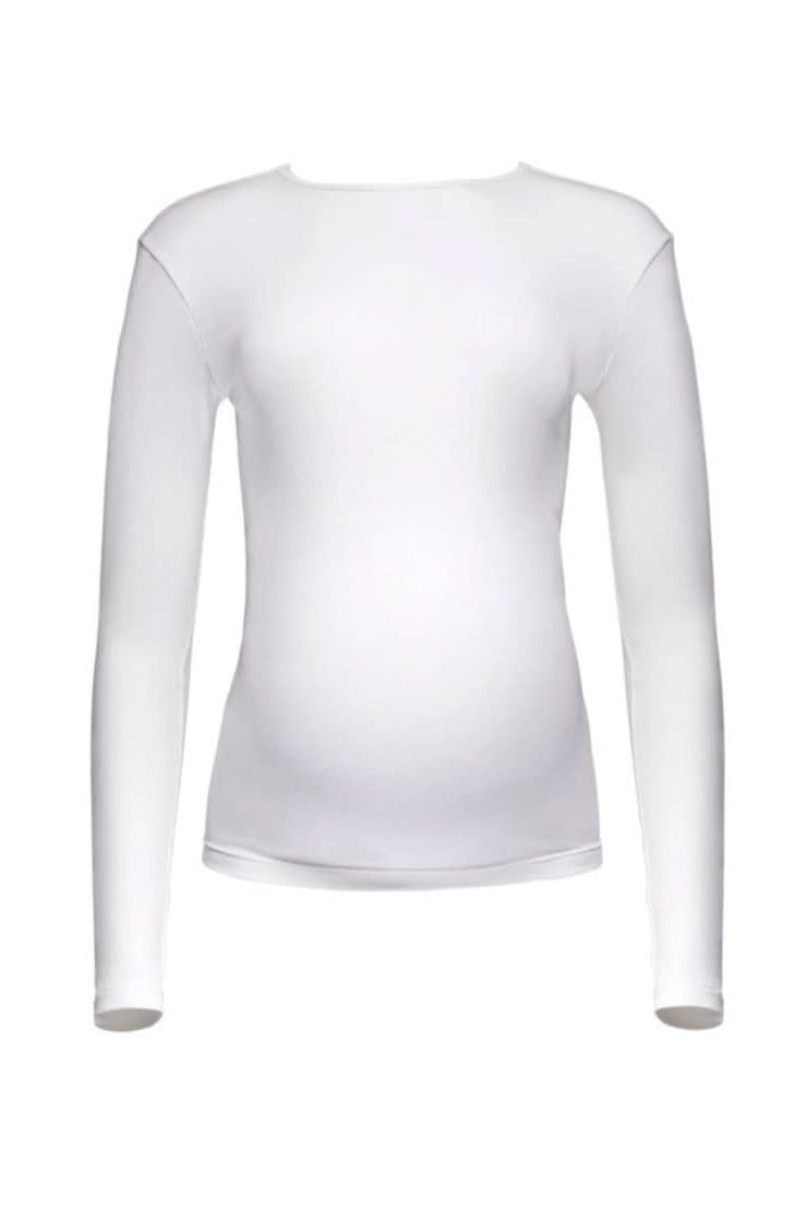 Bumpsuit Maternity the cotton rib long sleeve tee in ivory ghost mannequin