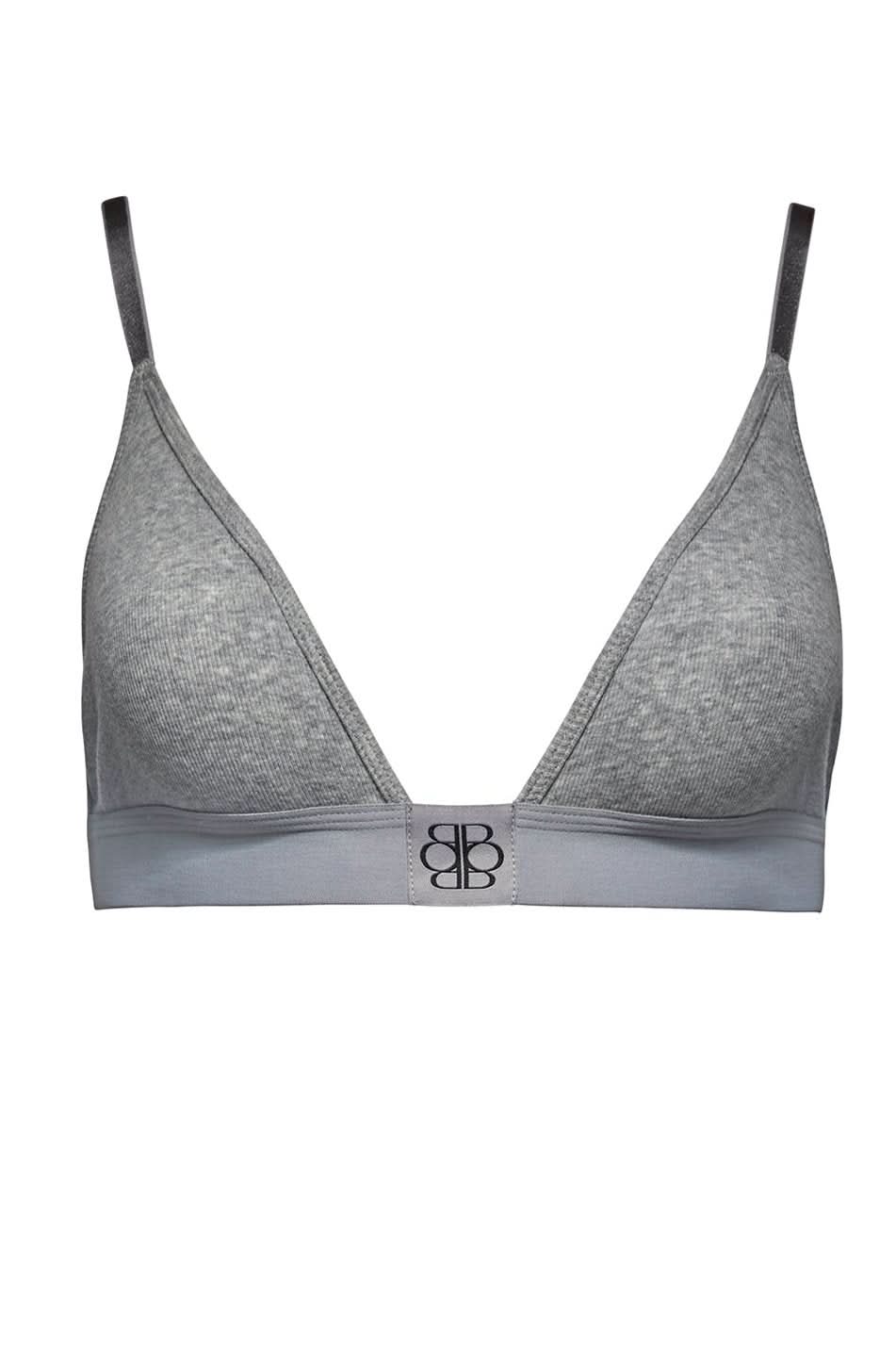 Bumpsuit maternity the cotton rib triangle bralette in heather grey ghost mannequin