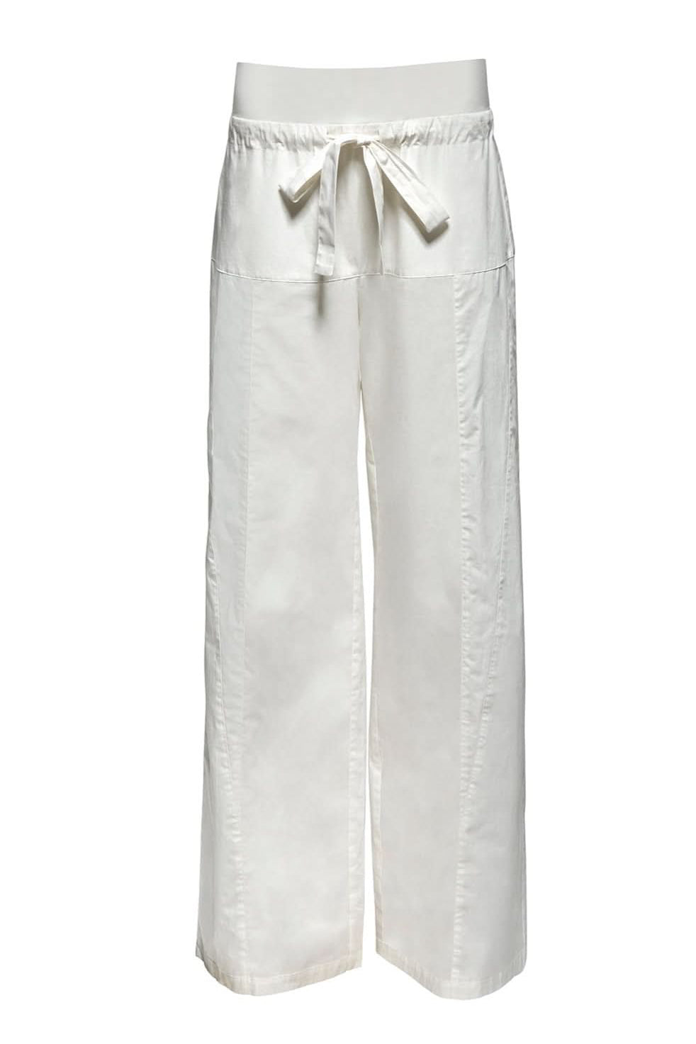 bumpsuit maternity relaxed pant in white, shot on white background