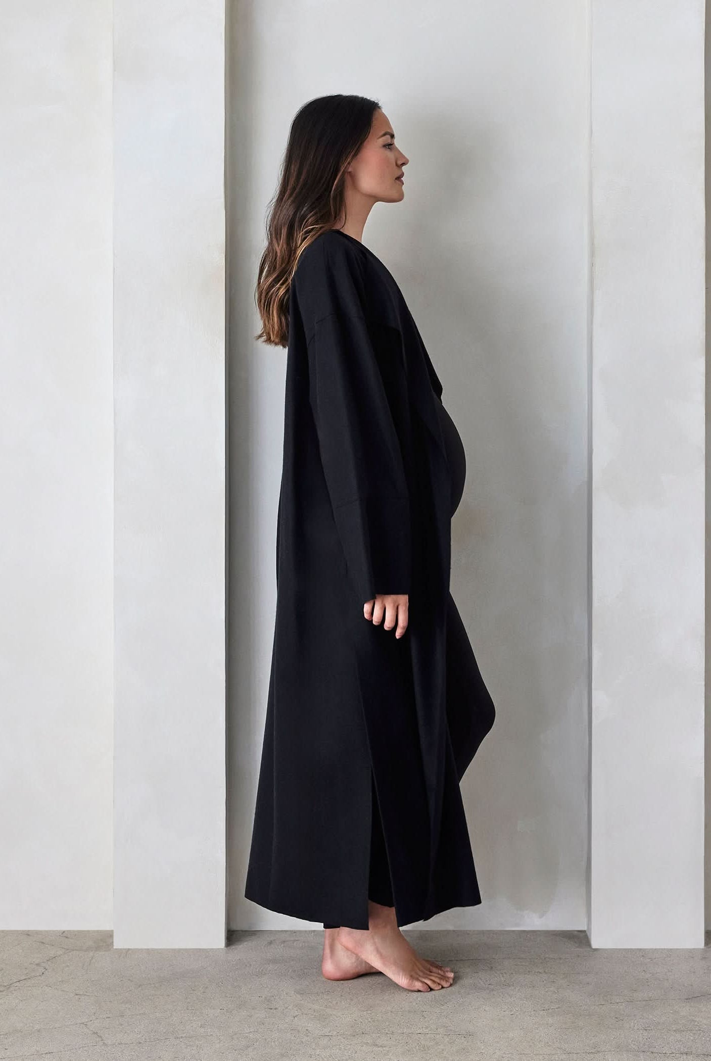 bumpsuit maternity the grace wool coat in black