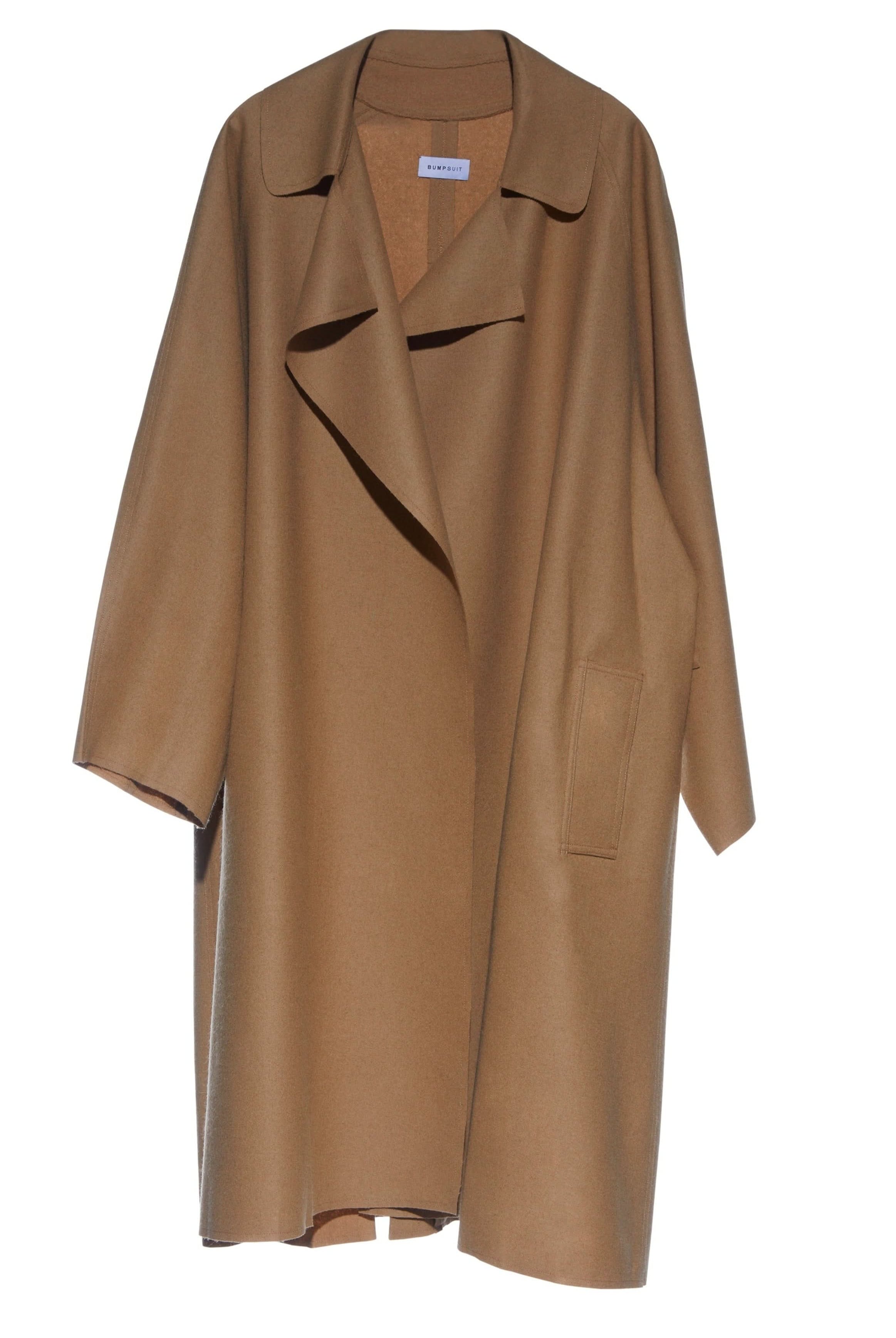 Bumpsuit Maternity The Jacqueline belted wool coat in camelshanina shaik x bumpsuit the jacqueline wool coat in camel