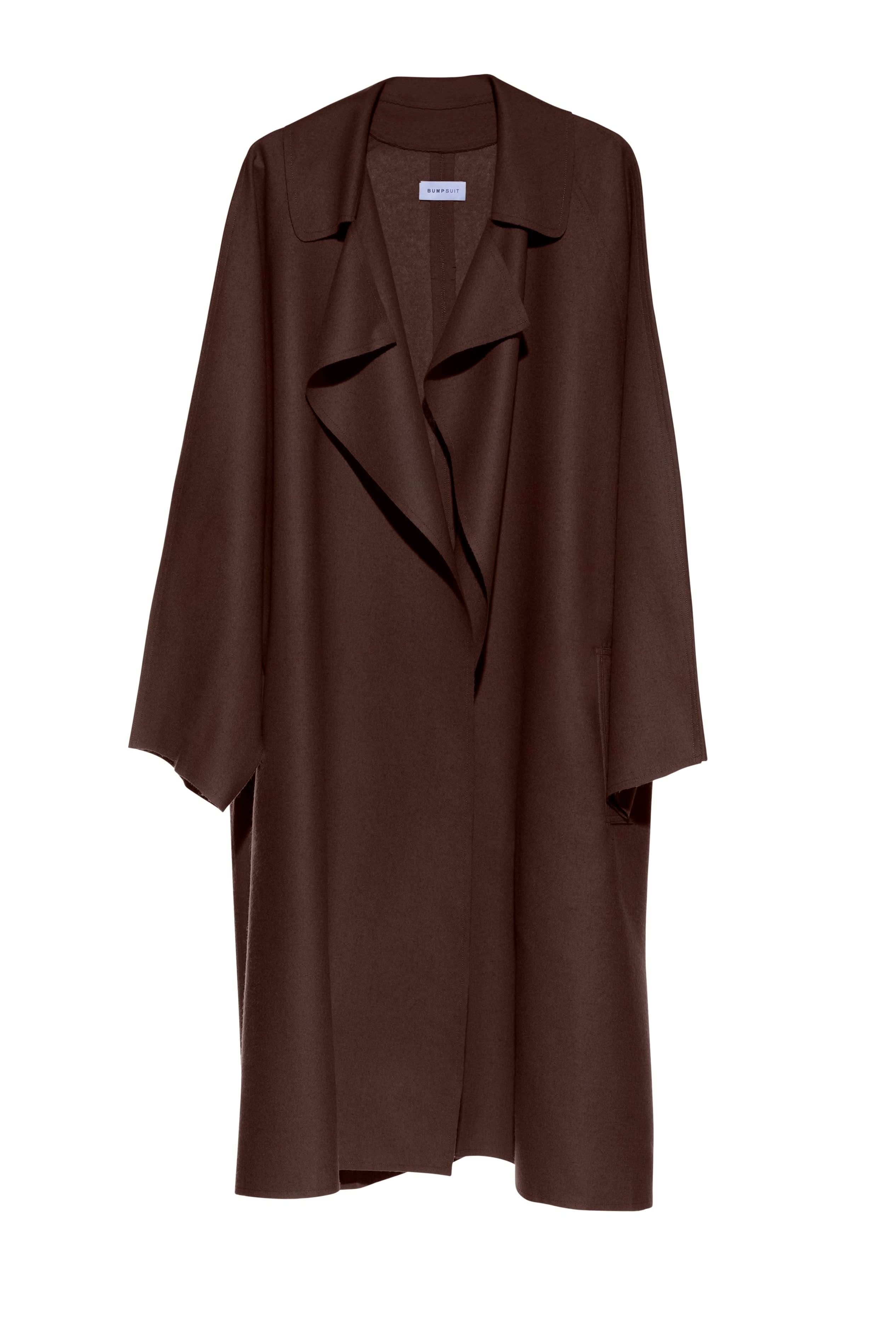 Bumpsuit Maternity The Jacqueline belted wool coat in chocolate