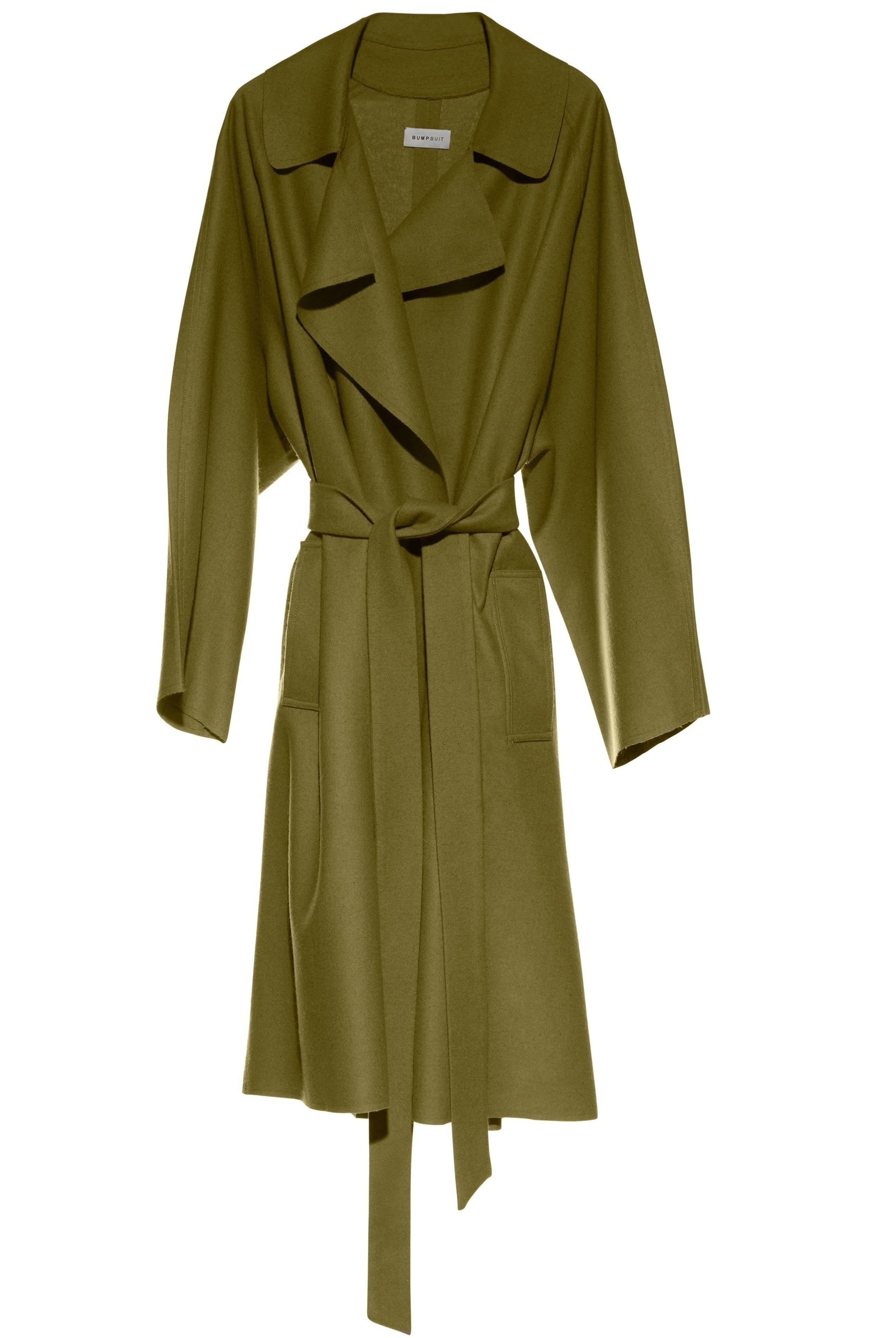 Bumpsuit Maternity The Jacqueline belted wool coat in olive