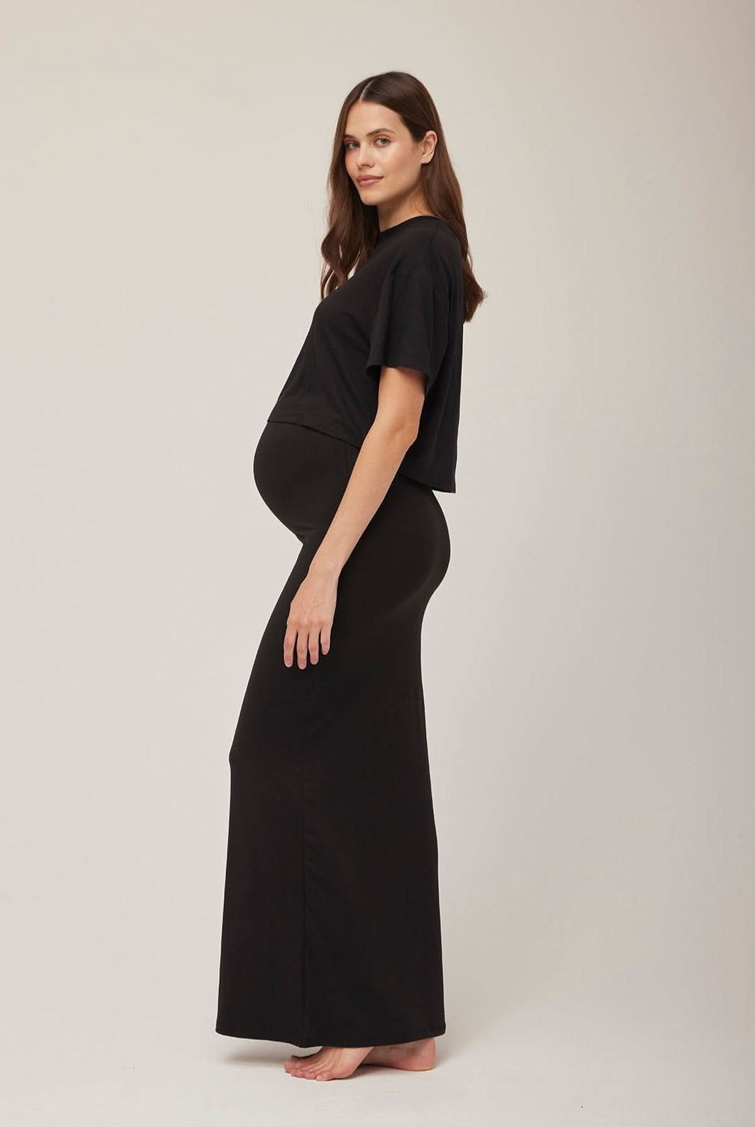 Bumpsuit Maternity the long skirt in black