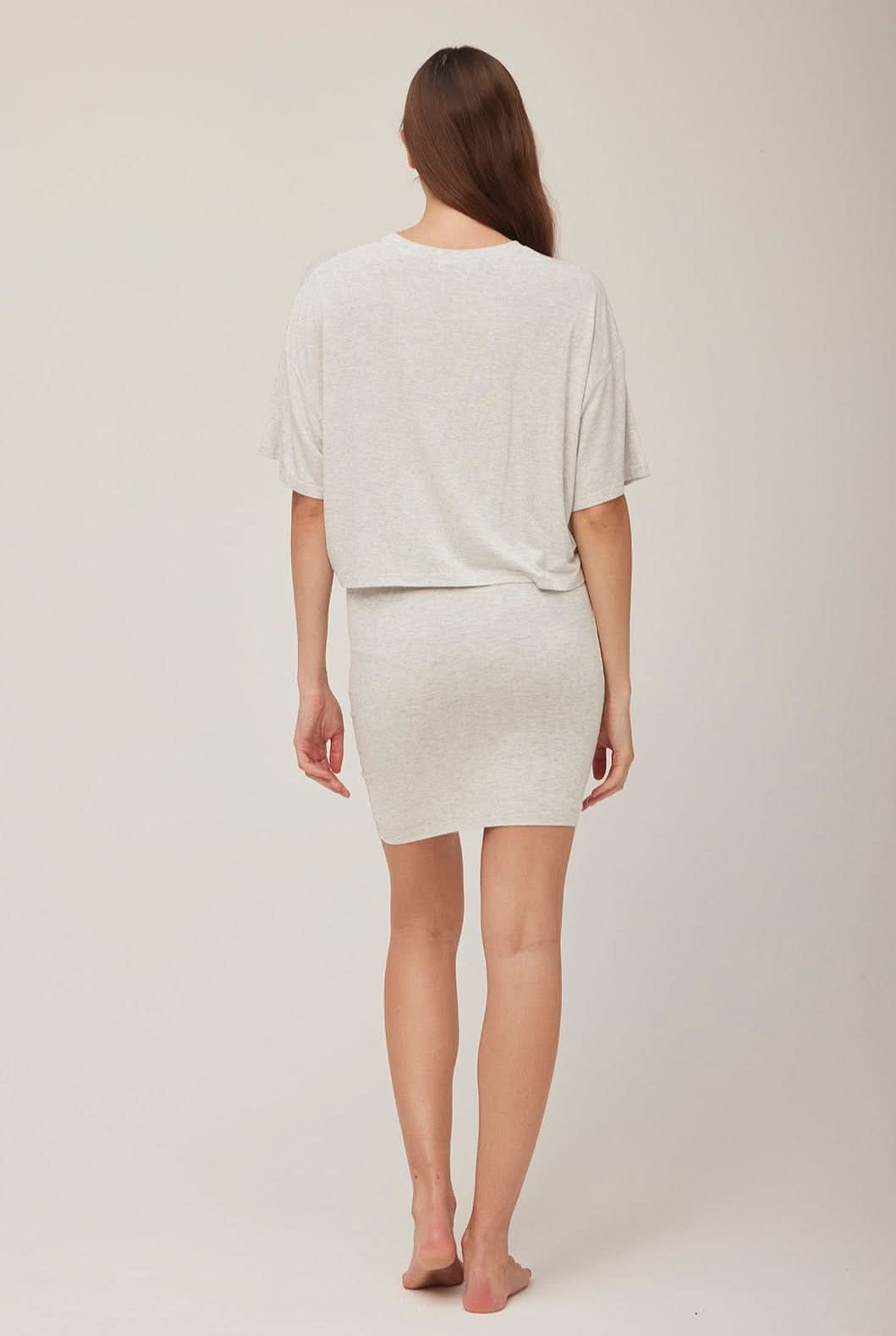 bumpsuit maternity the mini skirt in heather grey