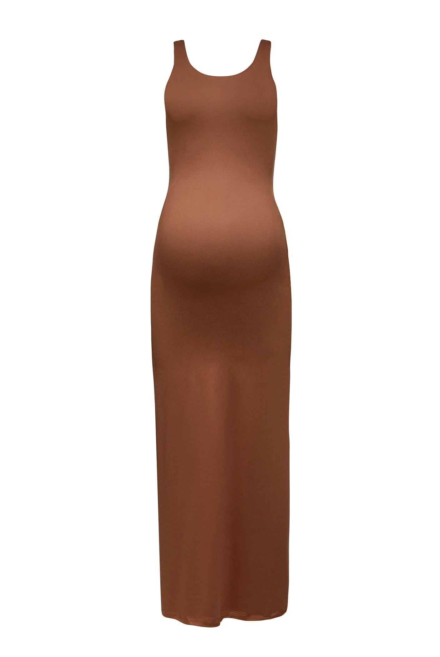 Bumpsuit Maternity The Elle Midi Scoop Neck Dress in Mocha