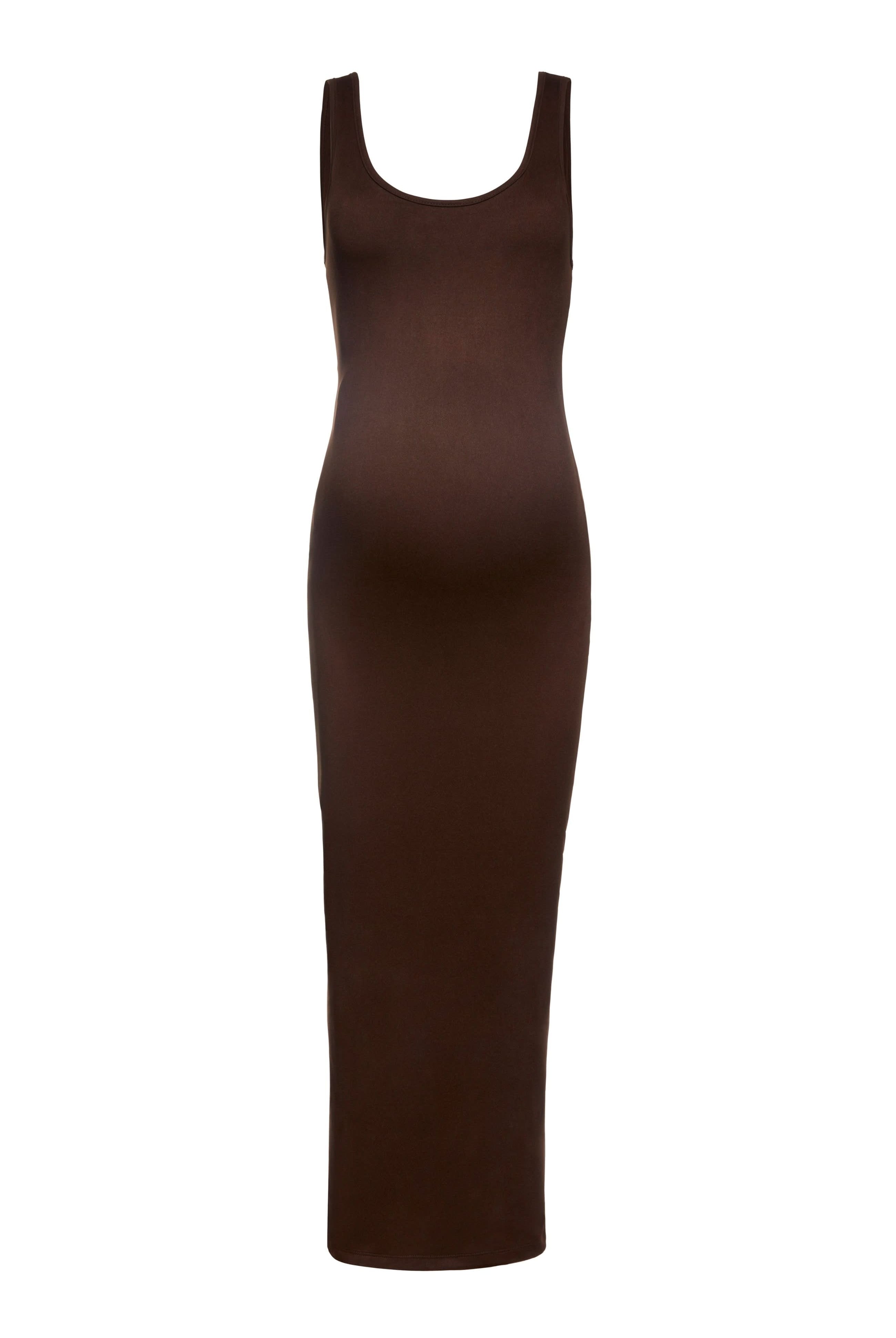 Bumpsuit Maternity The Sleeveless Scoop Neck Maternity Maxi Dress in Chocolate