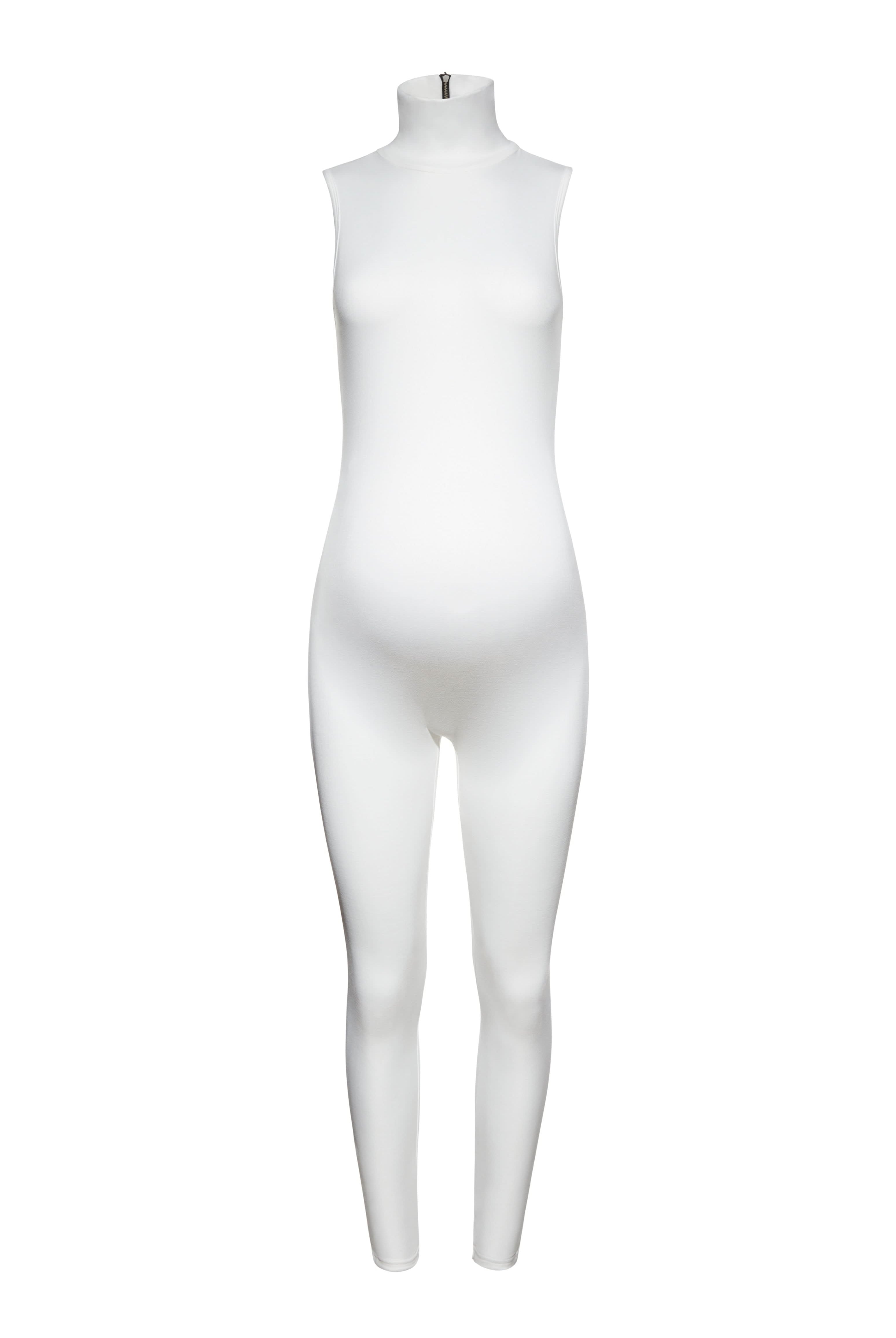 bumpsuit maternity the stevie turtleneck sleeveless jumpsuit in ivory