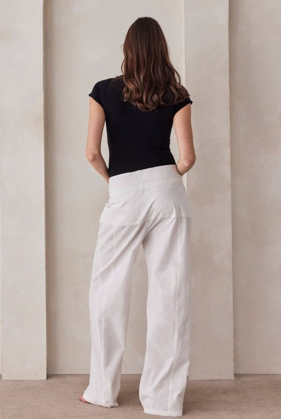 Bumpsuit Maternity The Vacation Collection Fisherman Pant in White Poplin