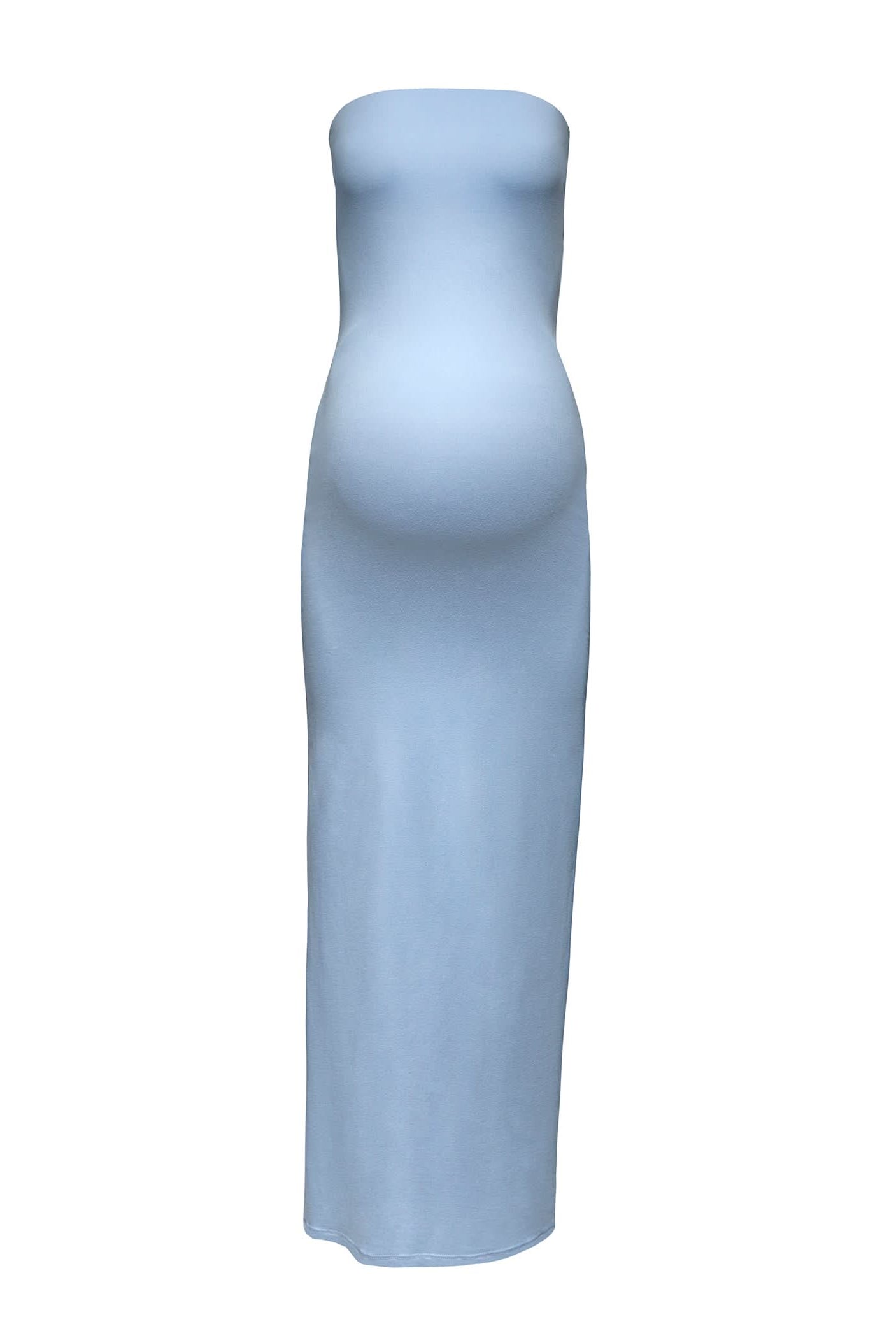 Bumpsuit Maternity The Zoe Strapless Maxi Dress in Powder Blue