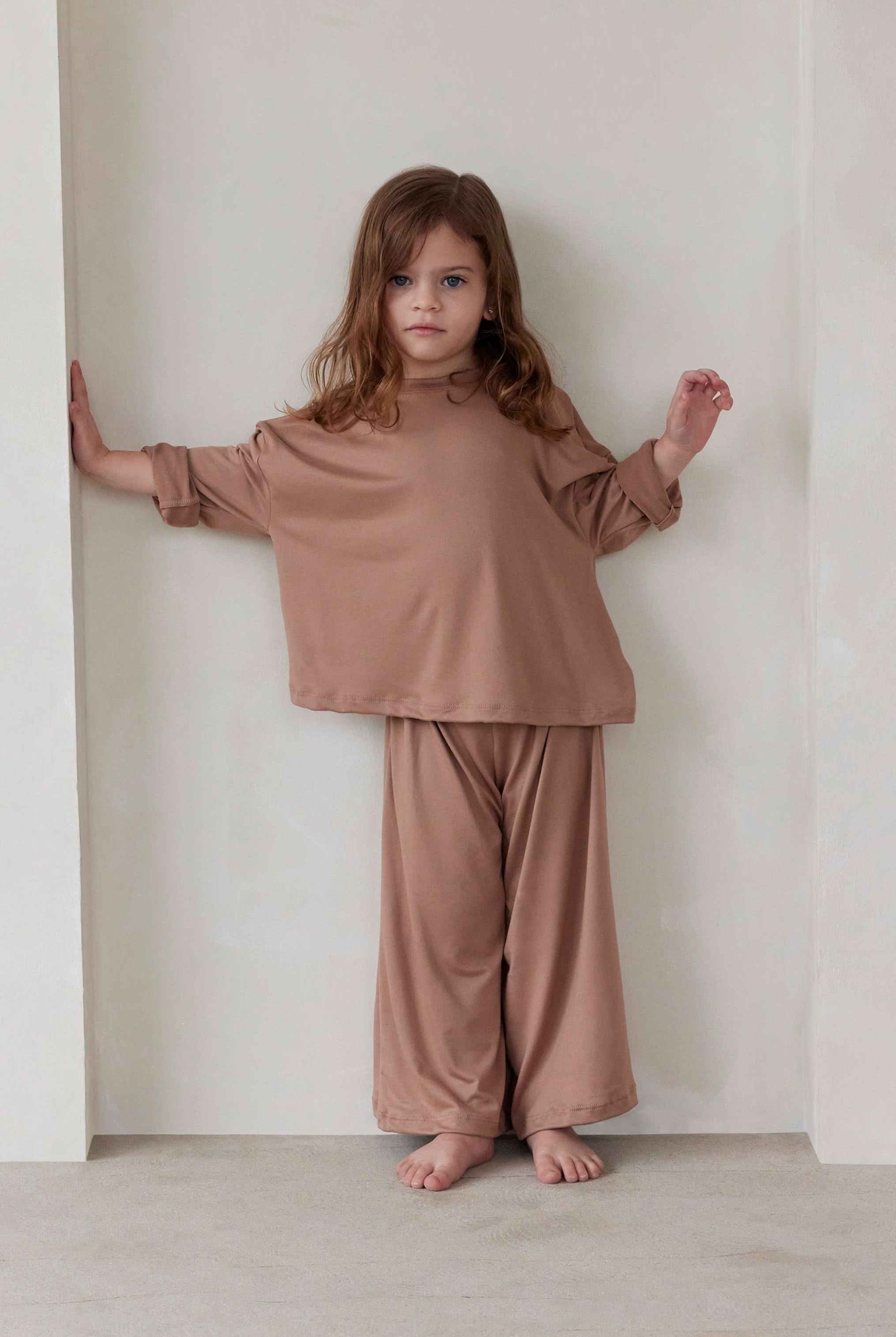 Bumpsuit The Cloud Kids Long Sleeve Tee in Latte