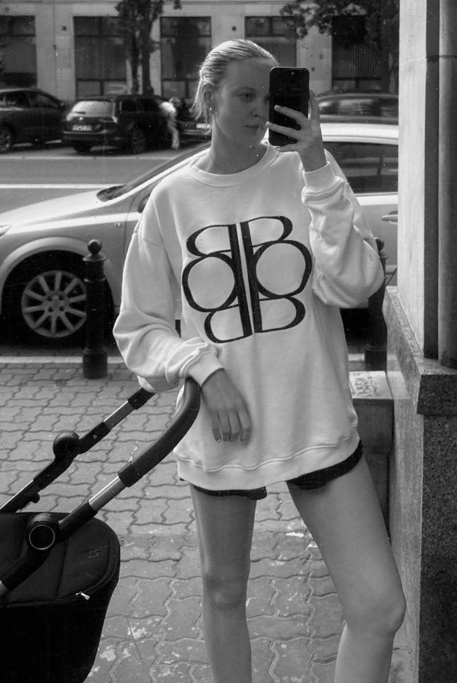 terry crewneck sweatshirt in ivory ugc