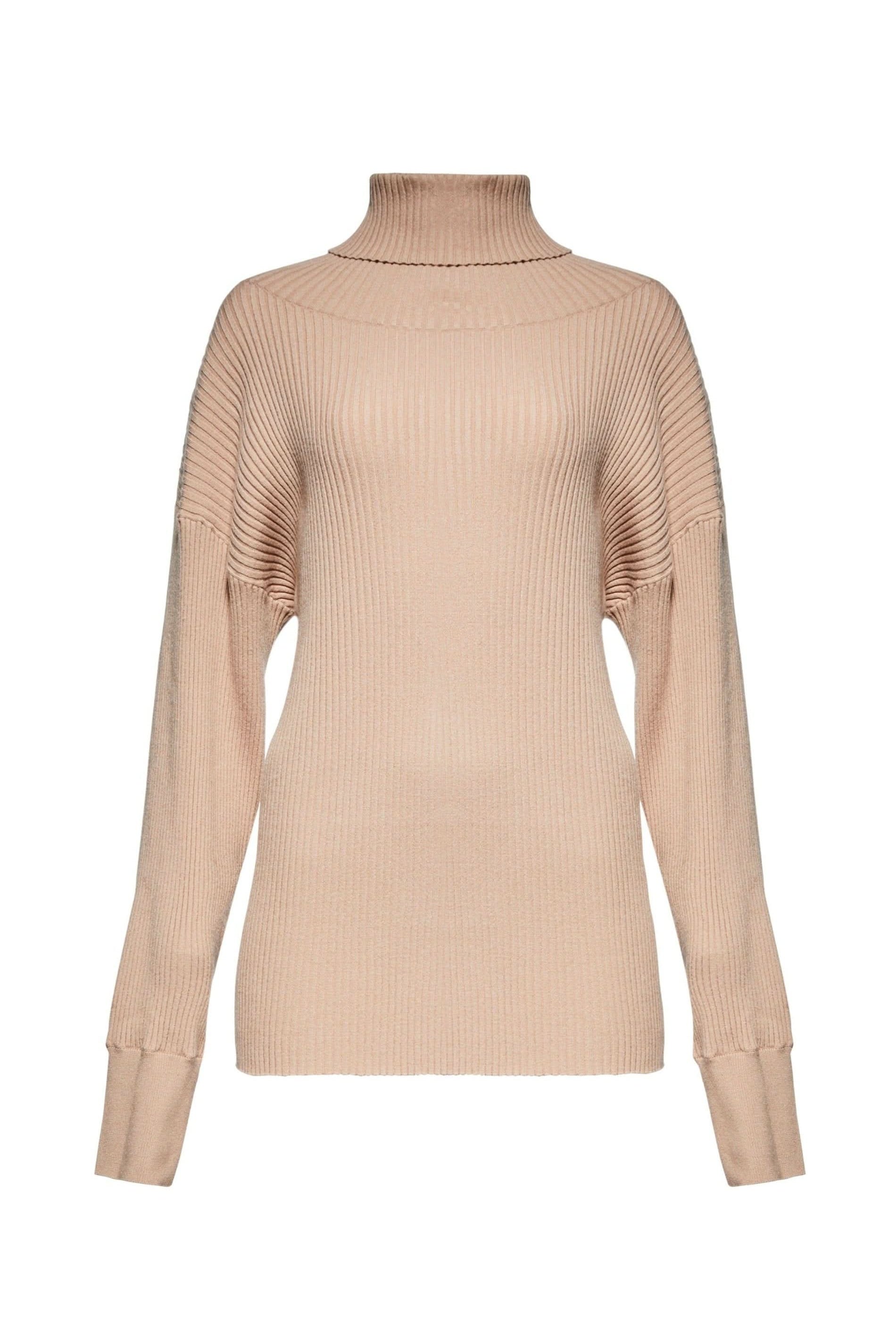 Cozy Knit Turtleneck Sweater in Camel