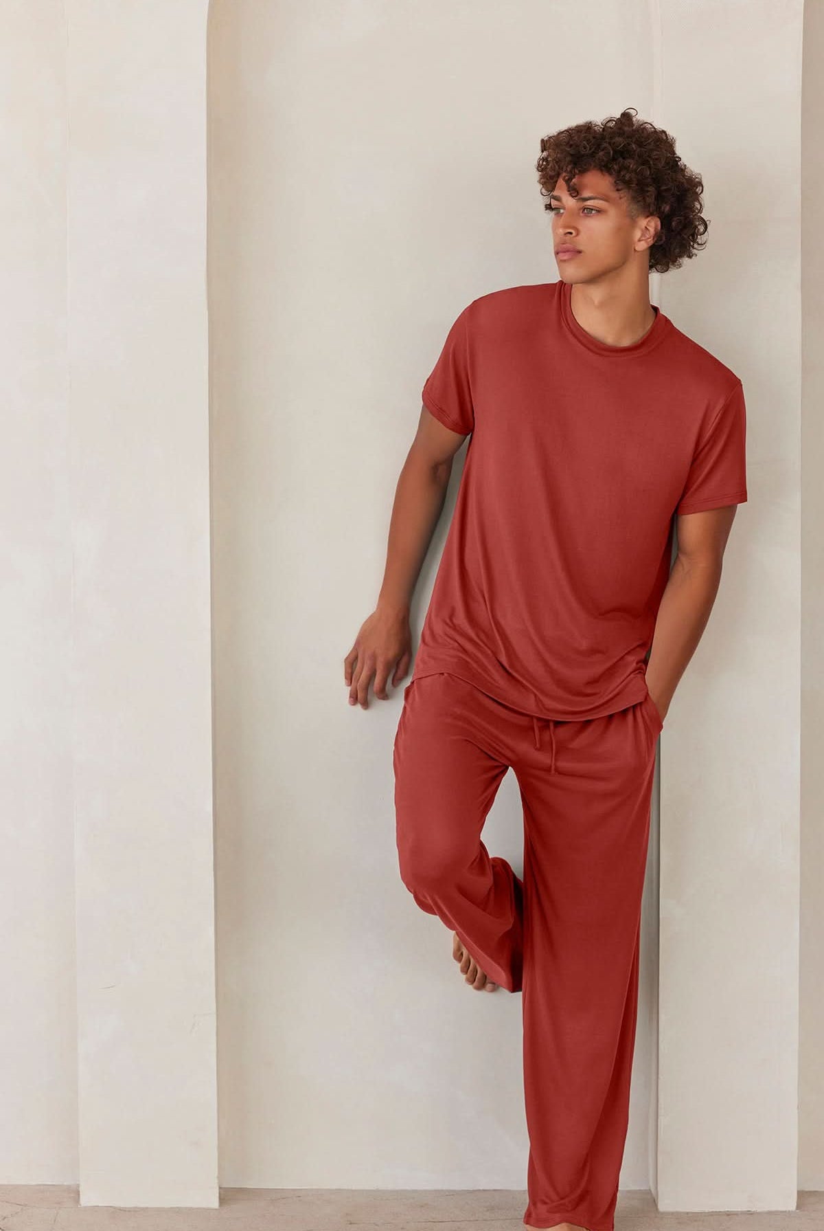 Bumpsuit Loungewear the cloud mens sleeve tee in rust