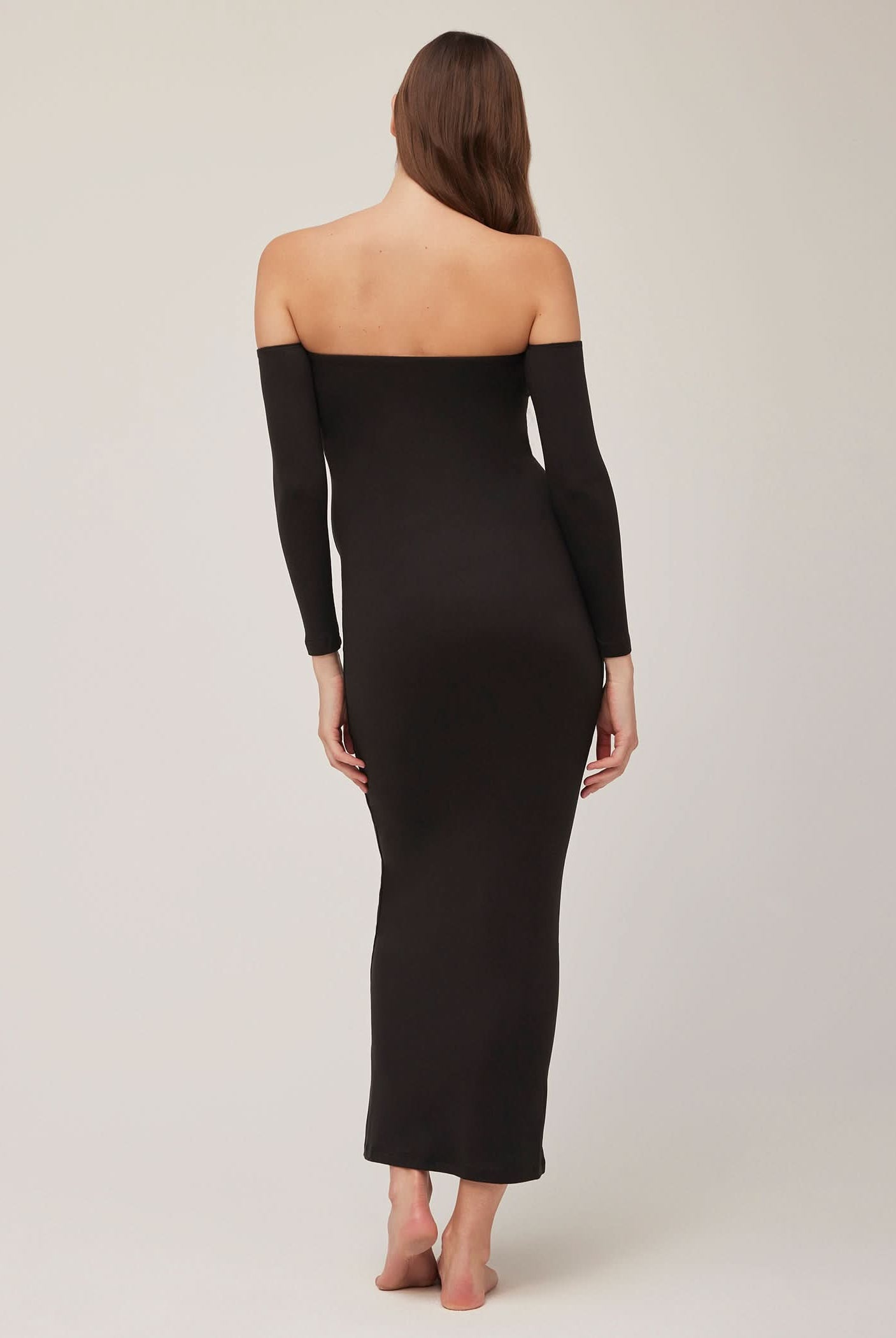 Bumpsuit Maternity The Angelina Off The Shoulder Maxi Dress in Black