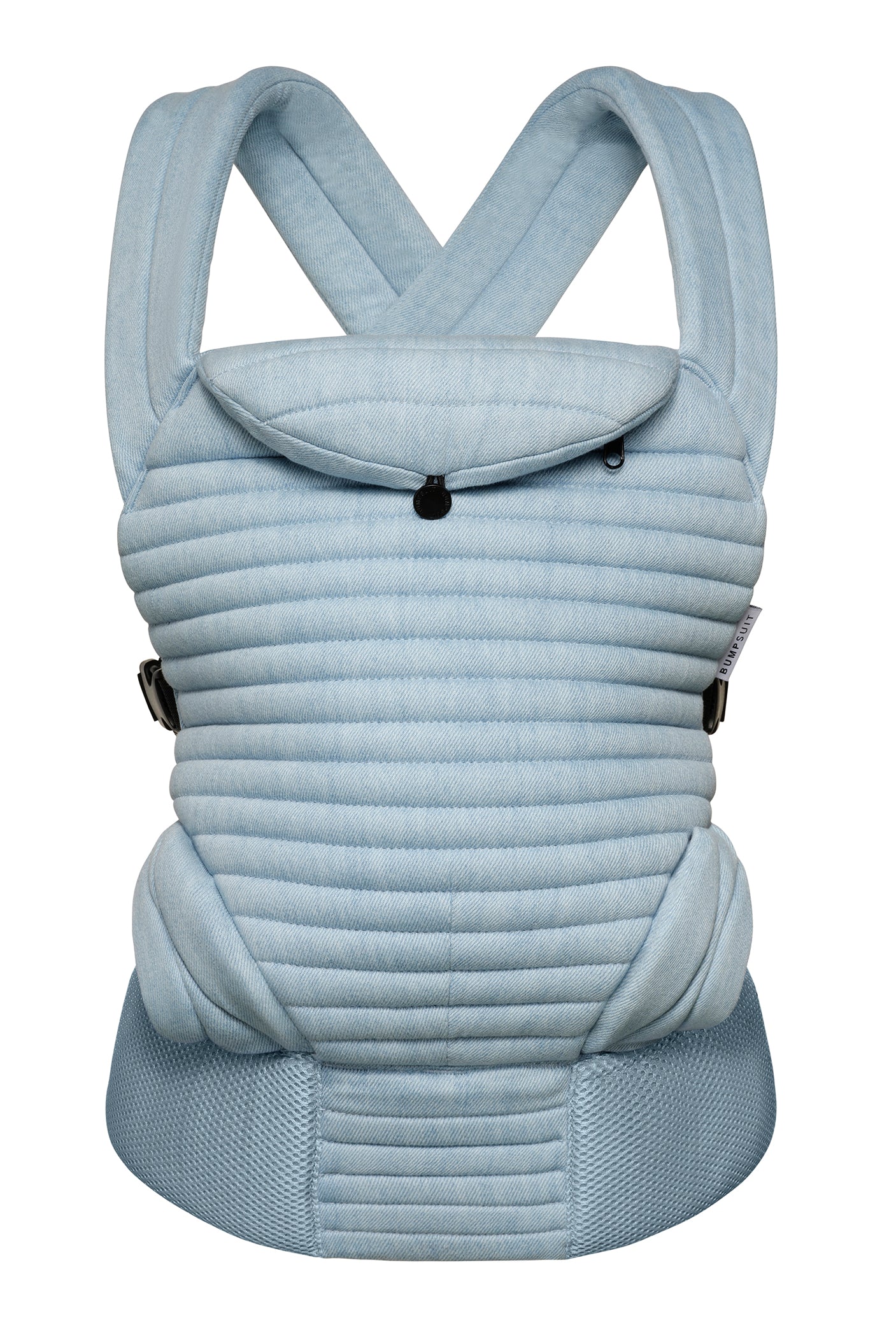the armadillo baby carrier by bumpsuit in light denim