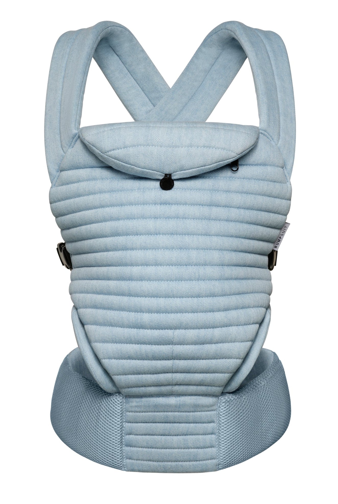 the armadillo baby carrier by bumpsuit in light denim