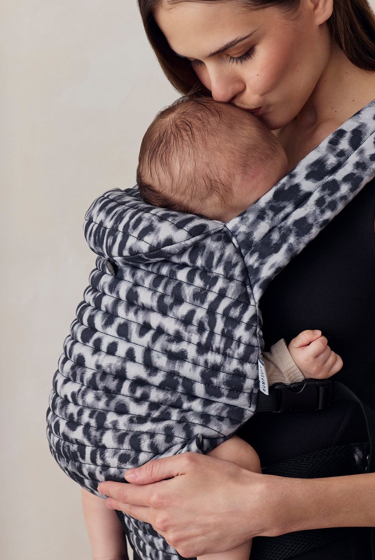 the armadillo baby carrier in monochromatic leopard