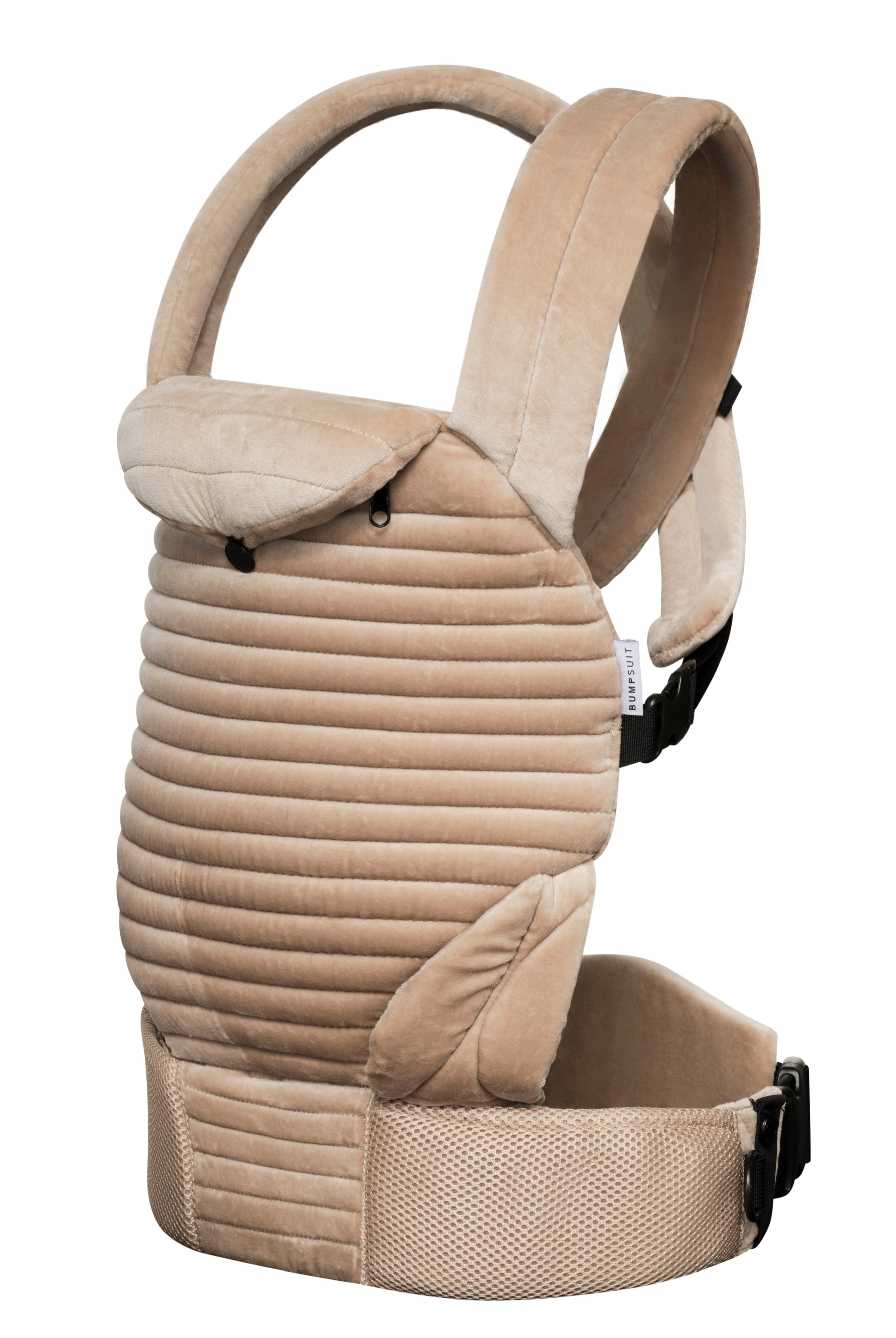 the armadillo baby carrier in dune velvet