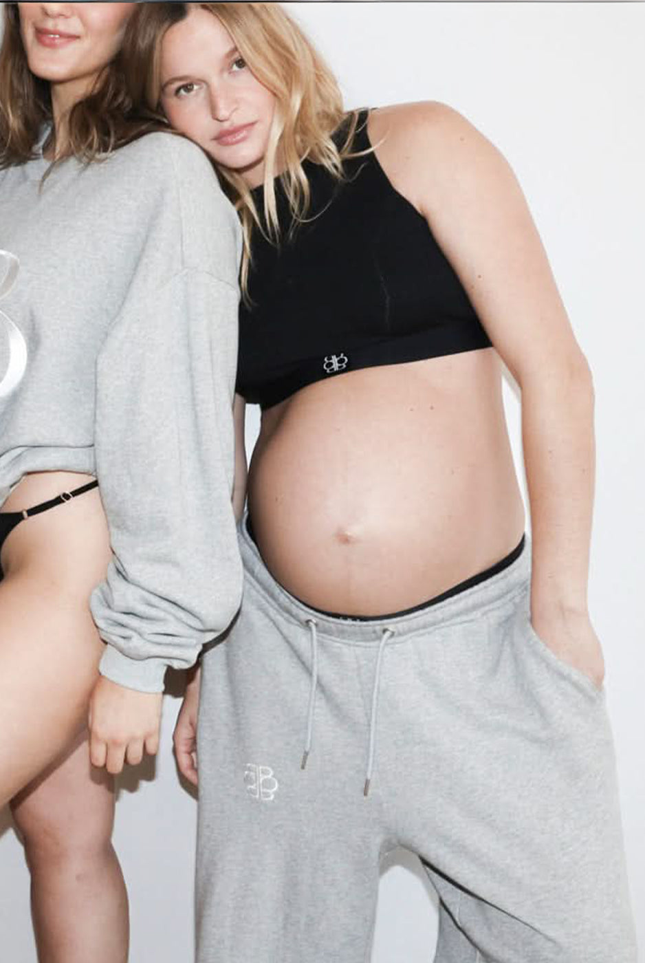 Bumpsuit Maternity Classic Terry Sweatpant in Heather Grey
