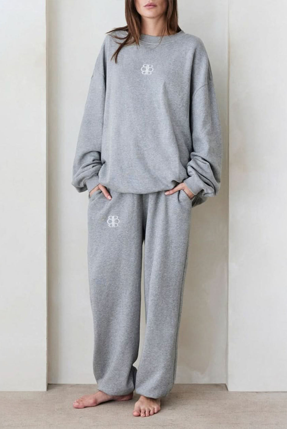 Bumpsuit Maternity Classic Terry Sweatpant in Heather Grey