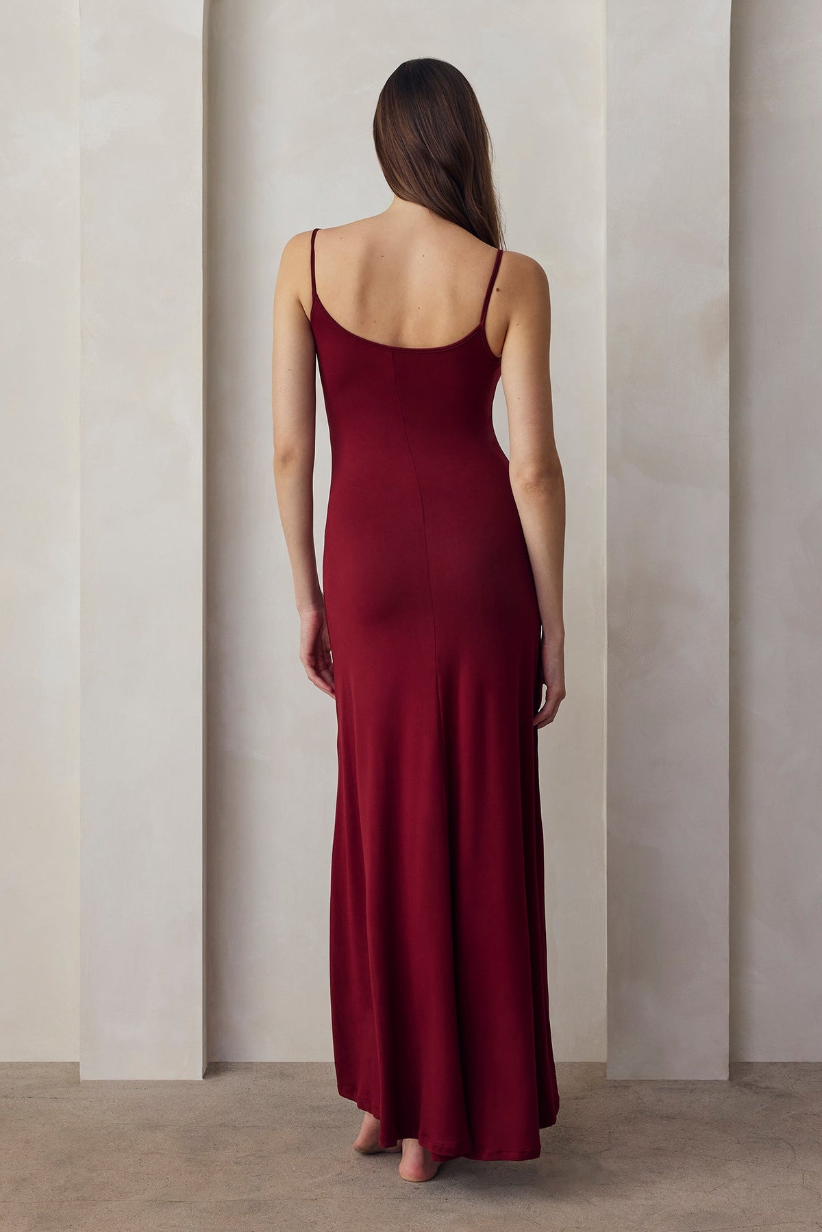 the cloud dress in burgundy